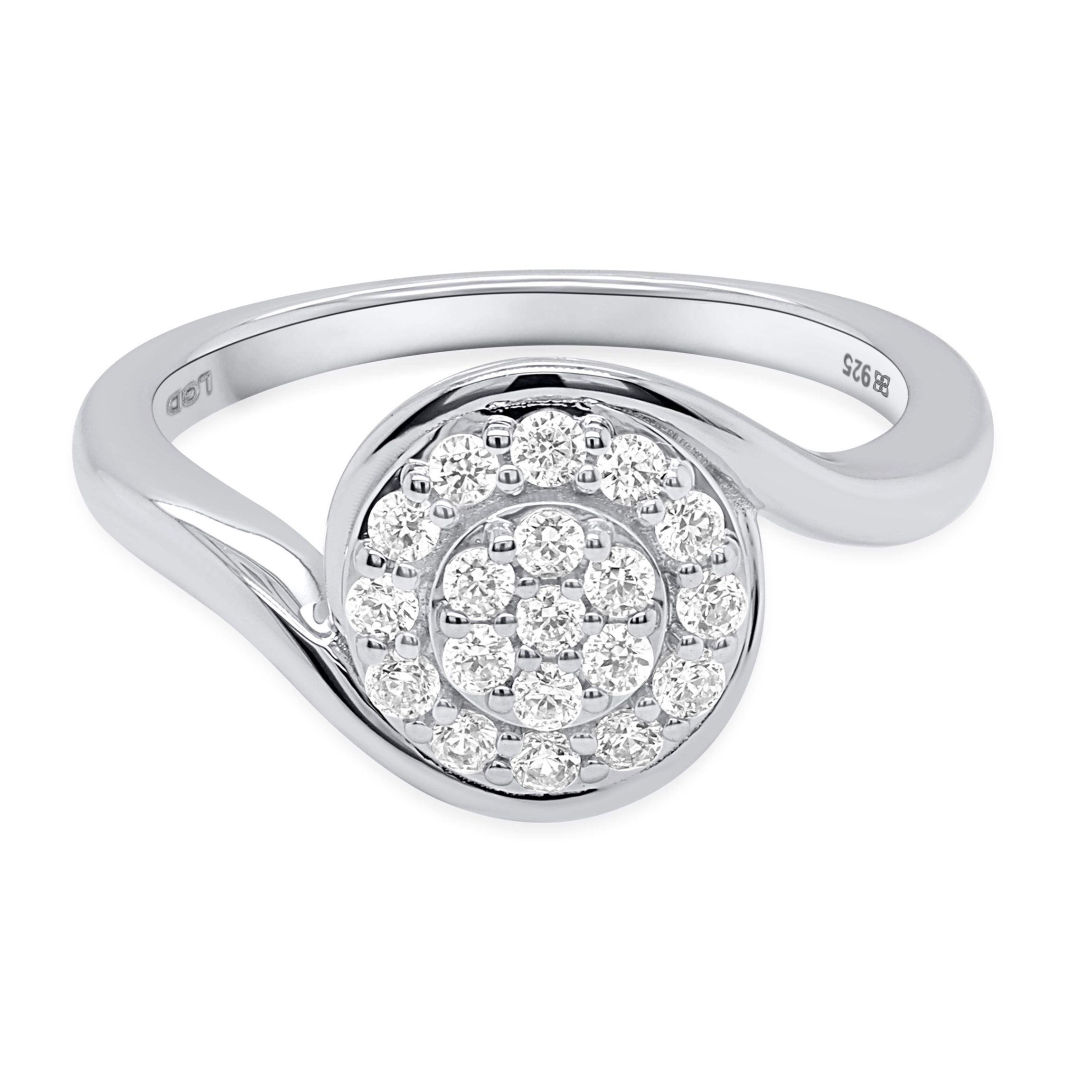 Lab Created 1/3CTW Lab Grown Diamond Fashion Ring In Sterling Silver