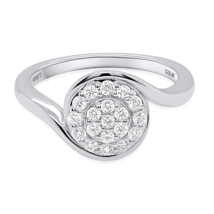 Lab Created 1/3CTW Lab Grown Diamond Fashion Ring In Sterling Silver