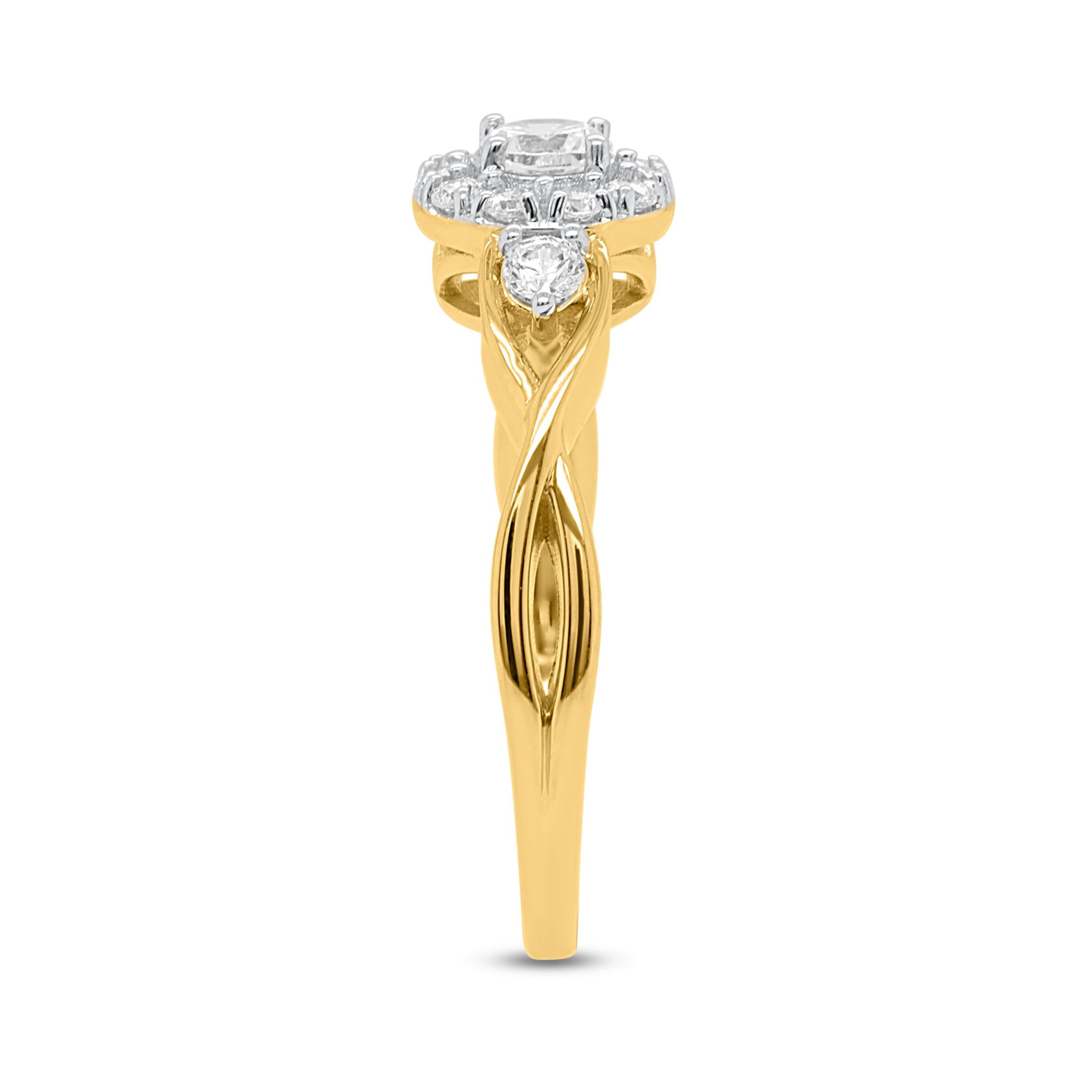 Lab Created 1/2CTW Lab Grown Diamond Promise Ring In Gold Plated Sterling Silver