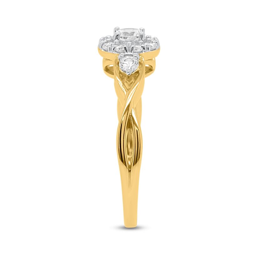 Lab Created 1/2CTW Lab Grown Diamond Promise Ring In Gold Plated Sterling Silver