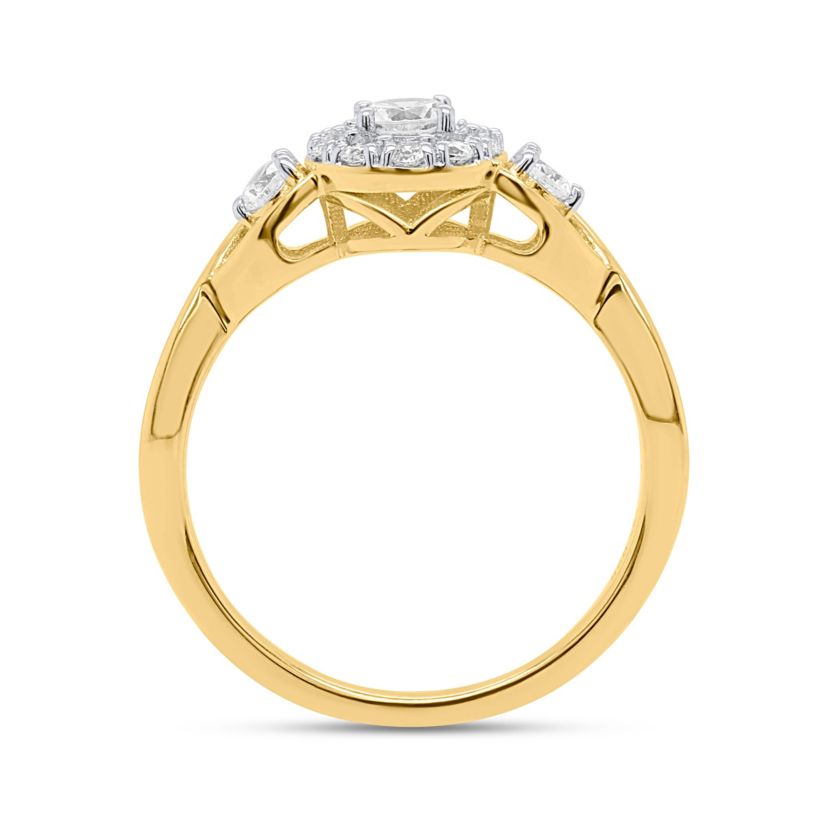 Lab Created 1/2CTW Lab Grown Diamond Promise Ring In Gold Plated Sterling Silver