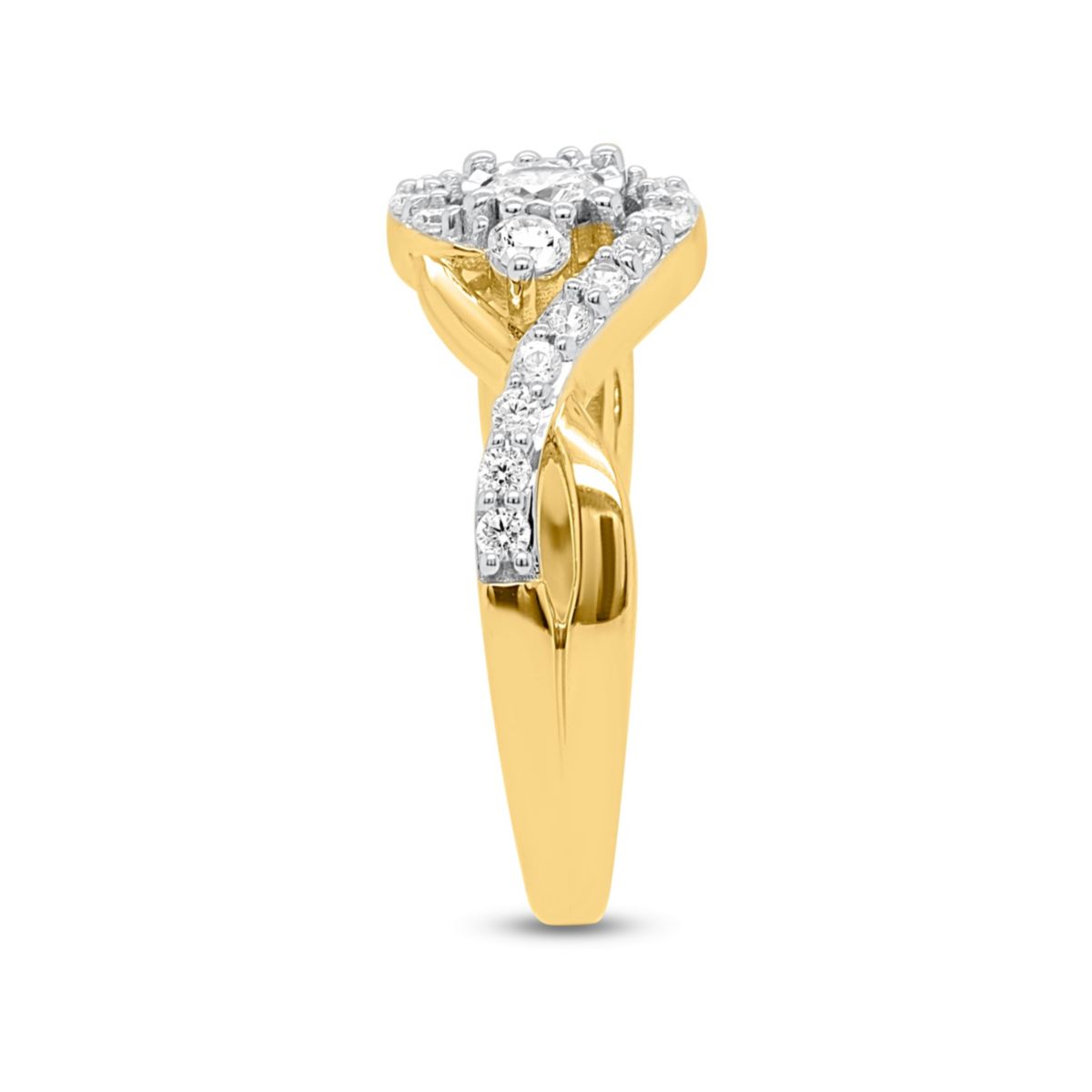 Lab Created 1/2CTW Lab Grown Diamond Promise Ring In Gold Plated Sterling Silver