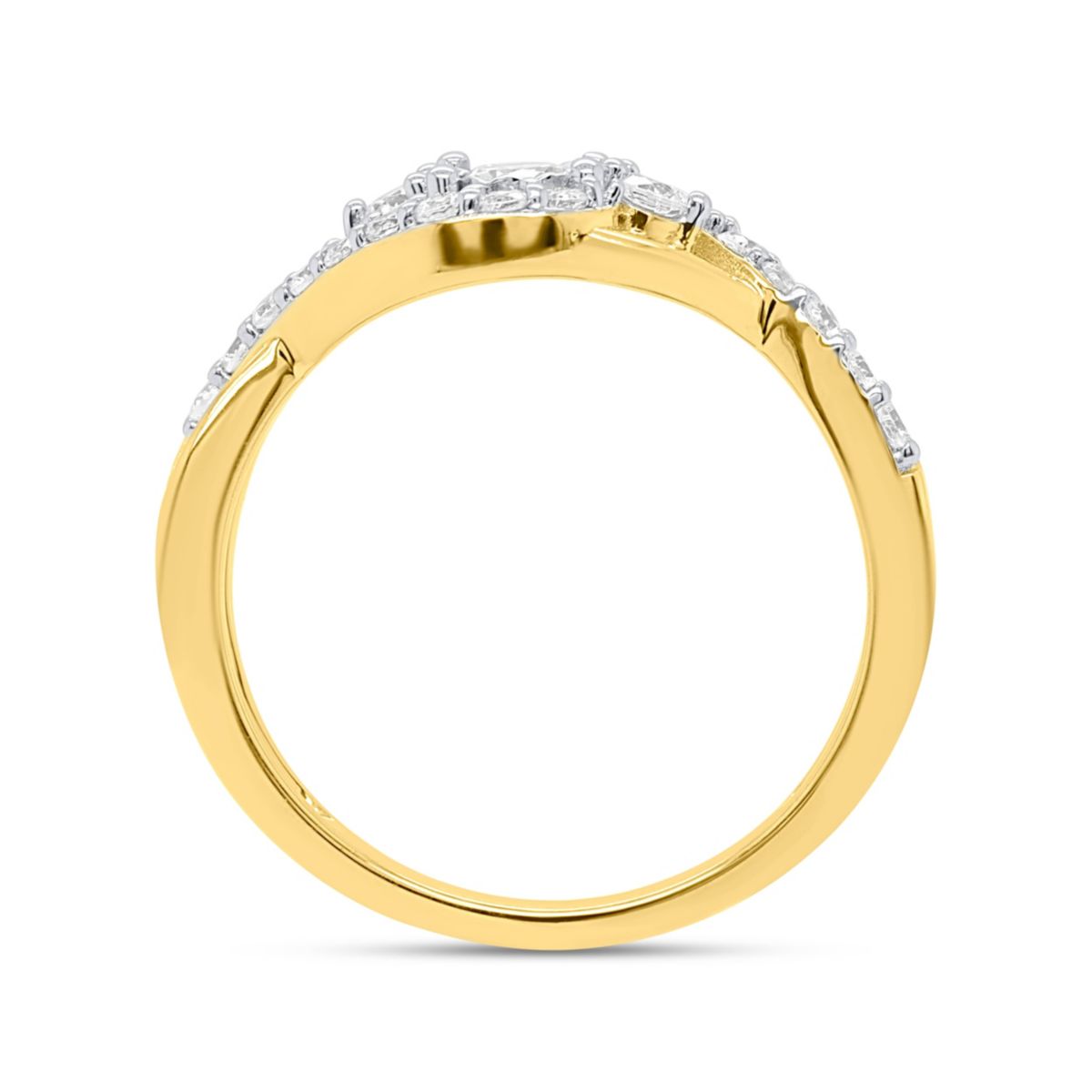 Lab Created 1/2CTW Lab Grown Diamond Promise Ring In Gold Plated Sterling Silver