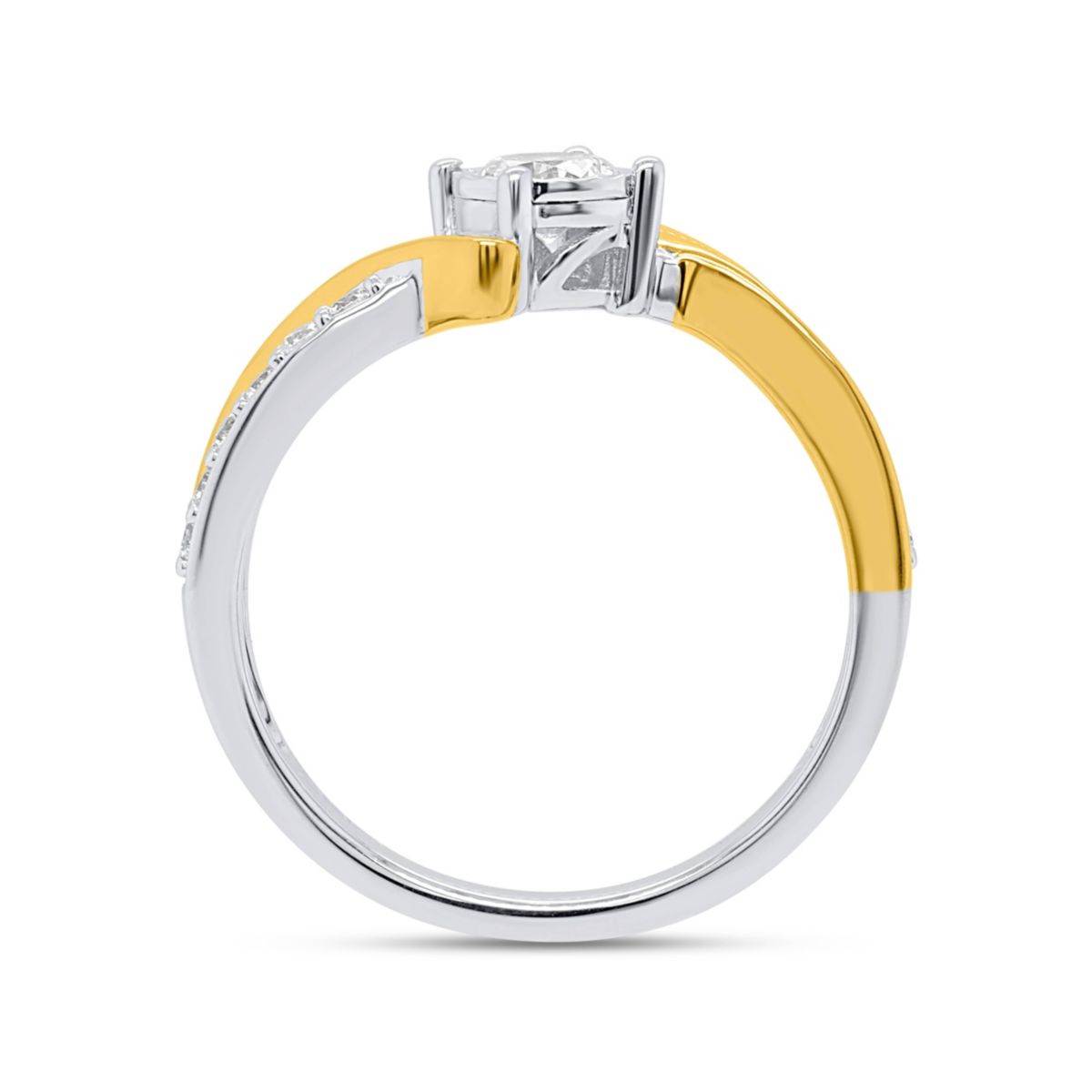 Lab Created 1/2CTW Lab Grown Diamond Promise Ring In Two Tone Plated Sterling Silver