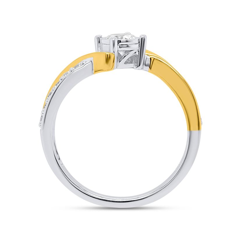 Lab Created 1/2CTW Lab Grown Diamond Promise Ring In Two Tone Plated Sterling Silver