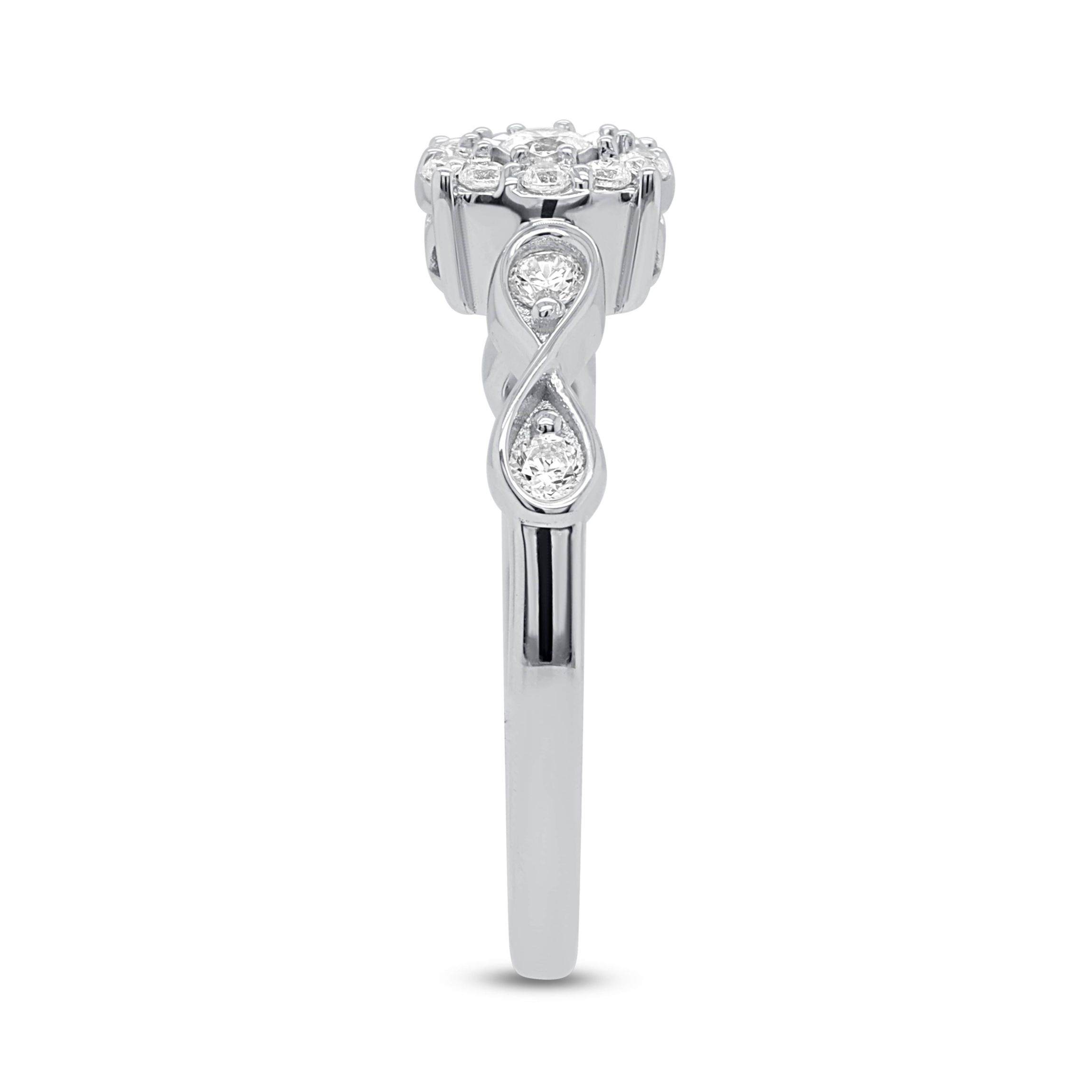 Lab Created 3/8CTW Lab Grown Diamond Promise Ring In Sterling Silver