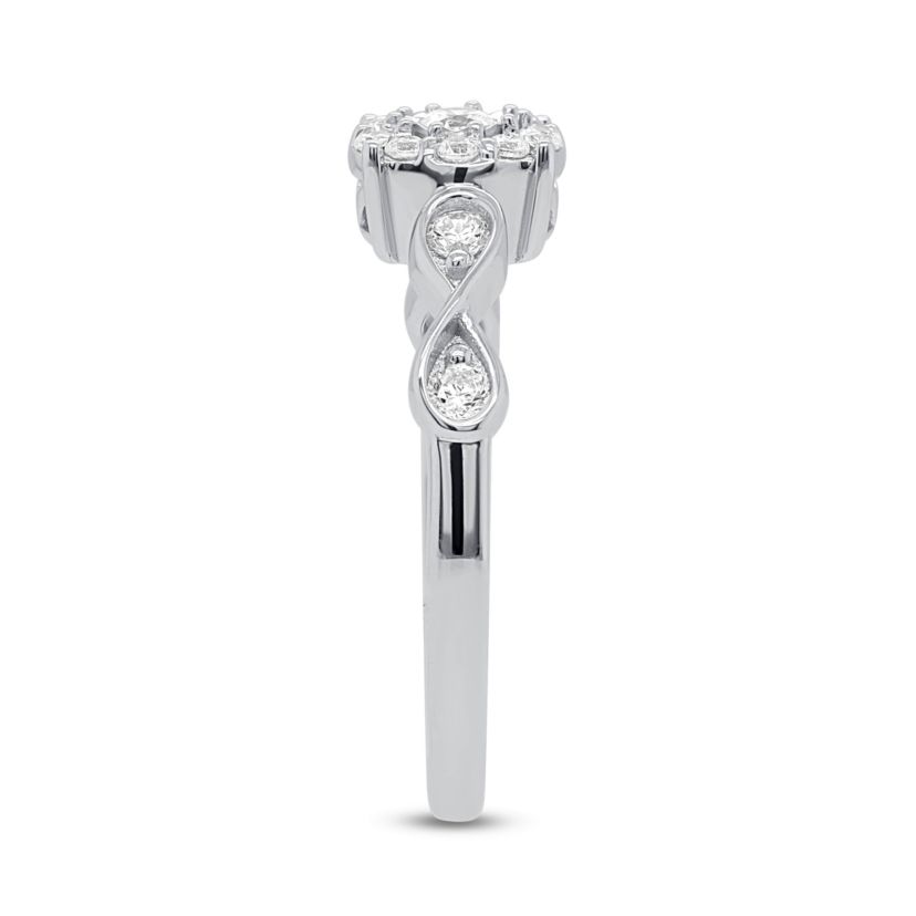 Lab Created 3/8CTW Lab Grown Diamond Promise Ring In Sterling Silver
