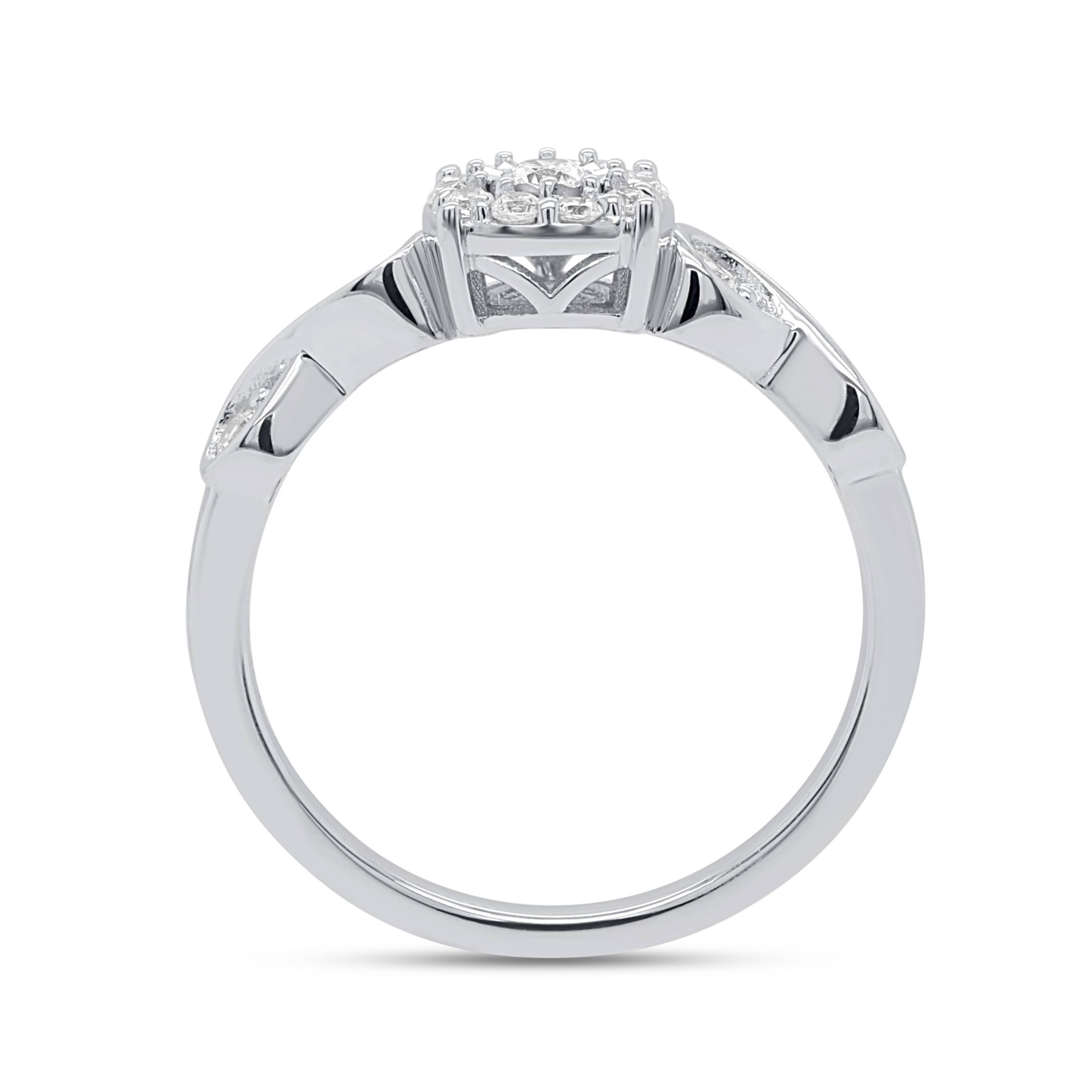 Lab Created 3/8CTW Lab Grown Diamond Promise Ring In Sterling Silver