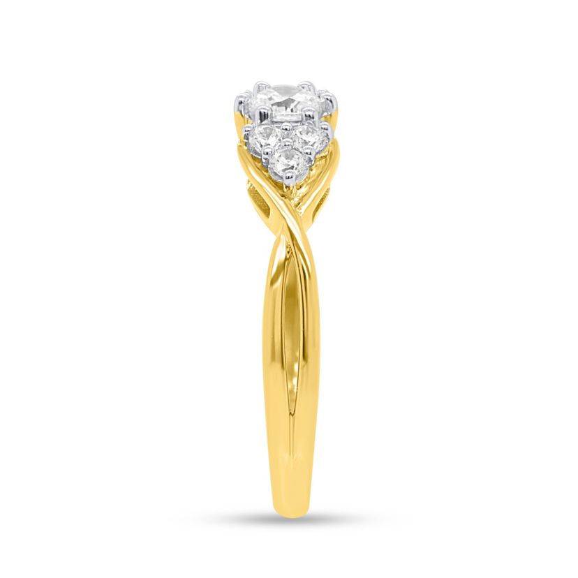 Lab Created 1/2CTW Lab Grown Diamond Promise Ring In Gold Plated Sterling Silver