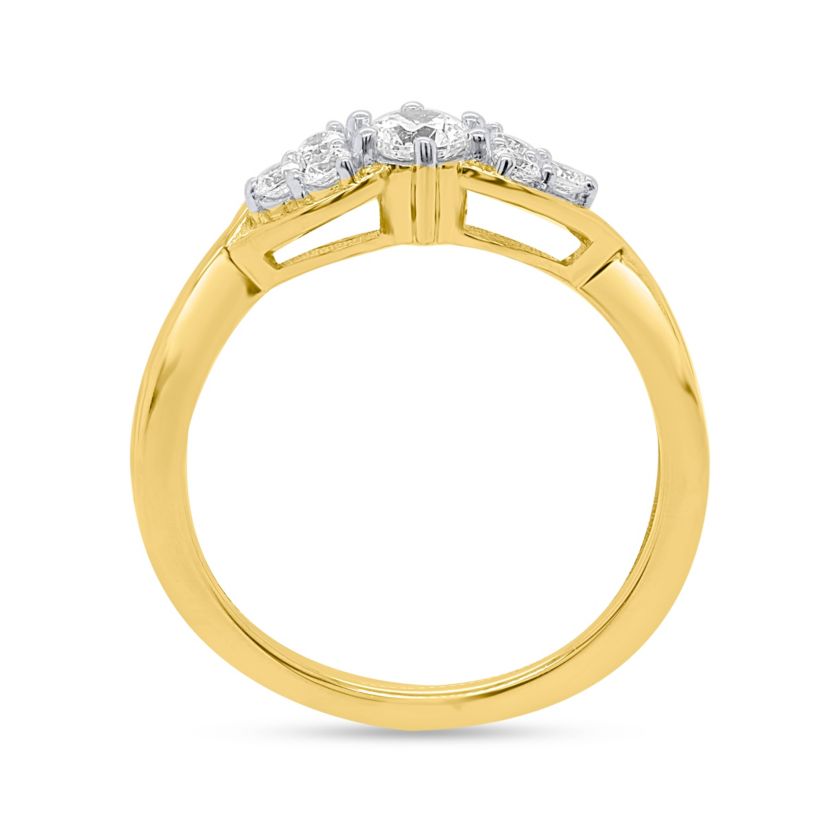 Lab Created 1/2CTW Lab Grown Diamond Promise Ring In Gold Plated Sterling Silver