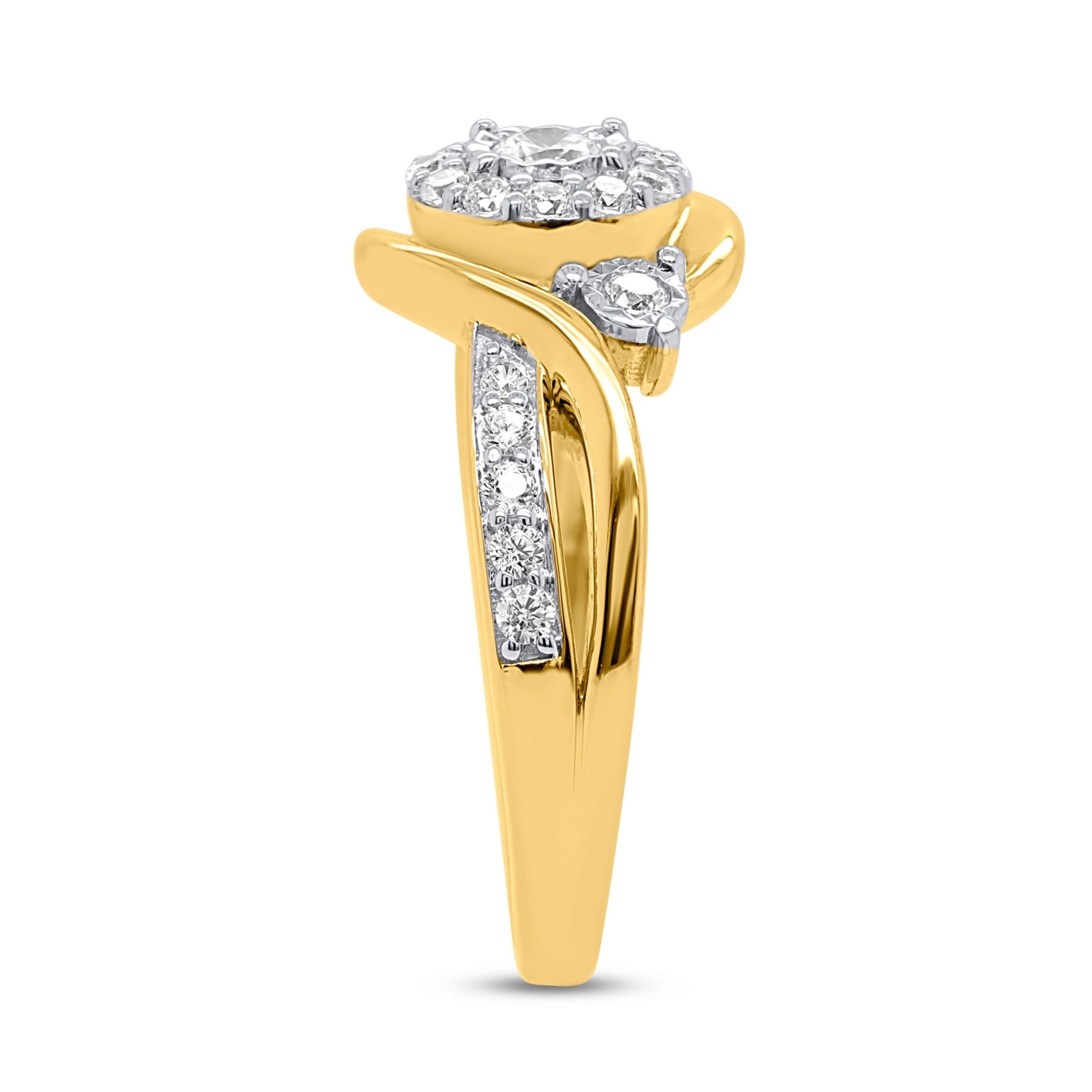 Lab Created 1/2CTW Lab Grown Diamond Promise Ring In Gold Plated Sterling Silver