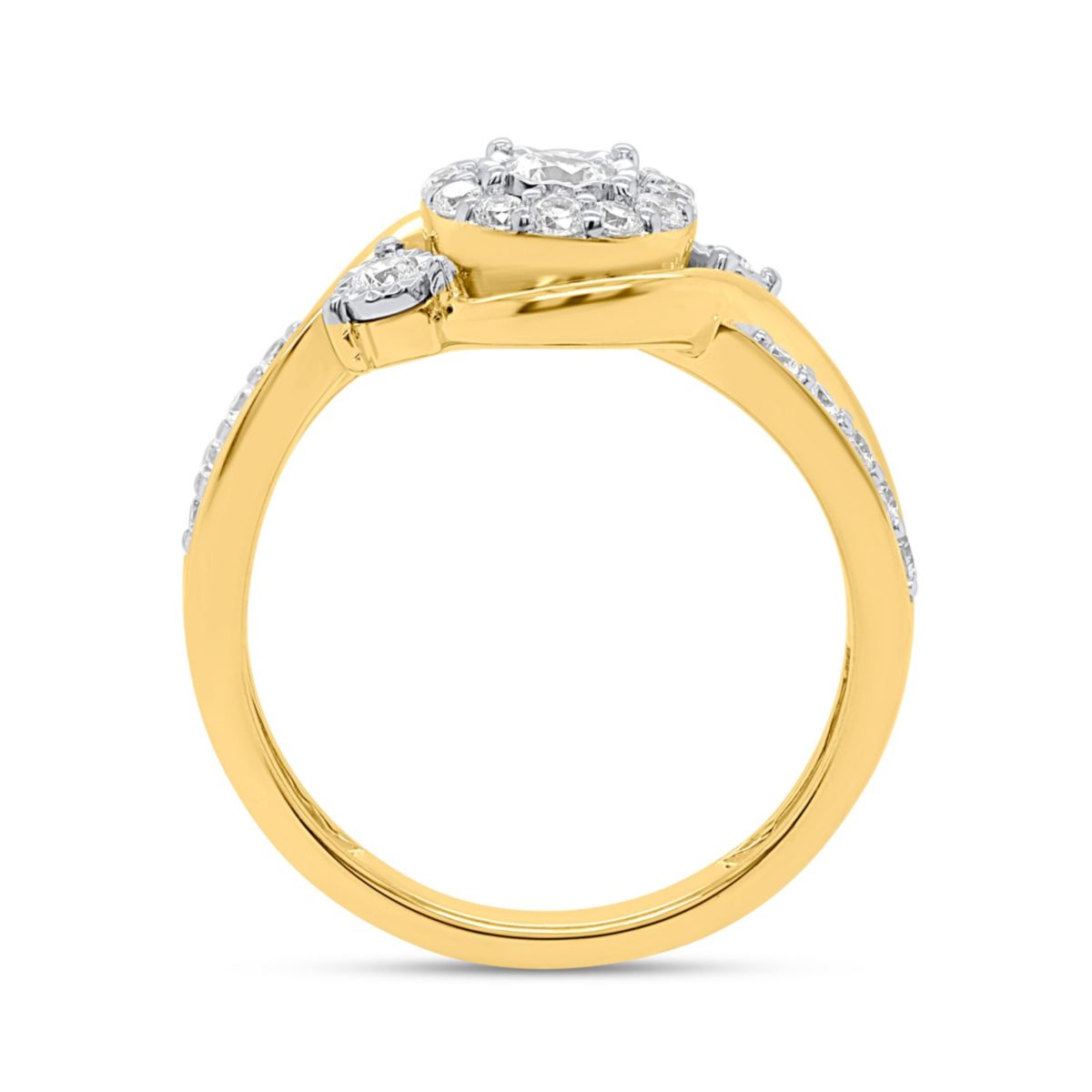Lab Created 1/2CTW Lab Grown Diamond Promise Ring In Gold Plated Sterling Silver