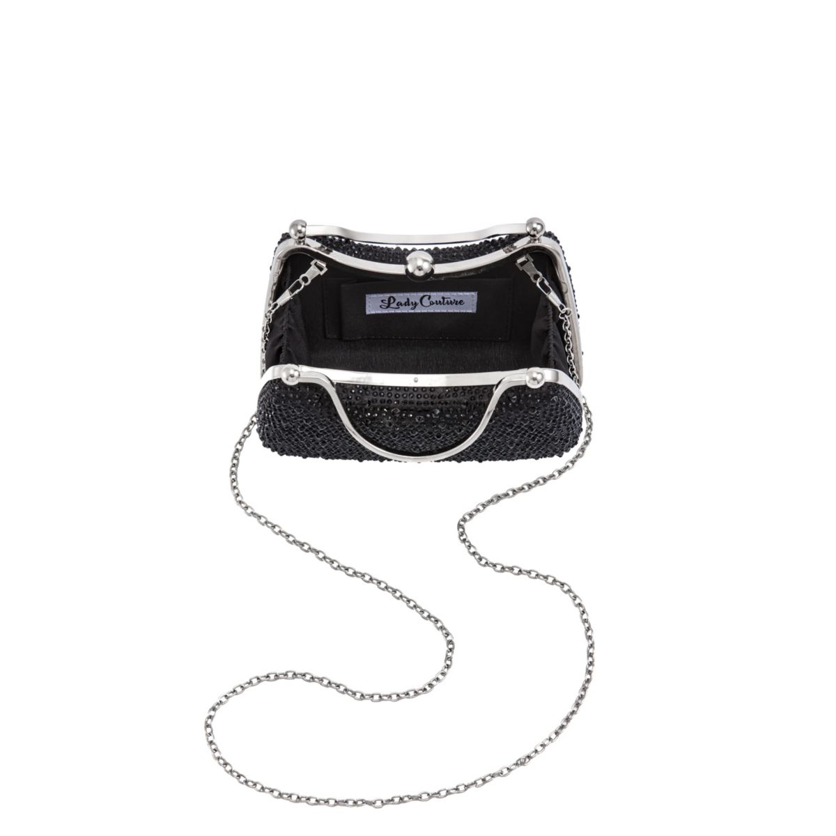 Aria, Double Metal Handles Dazzling Evening Bag