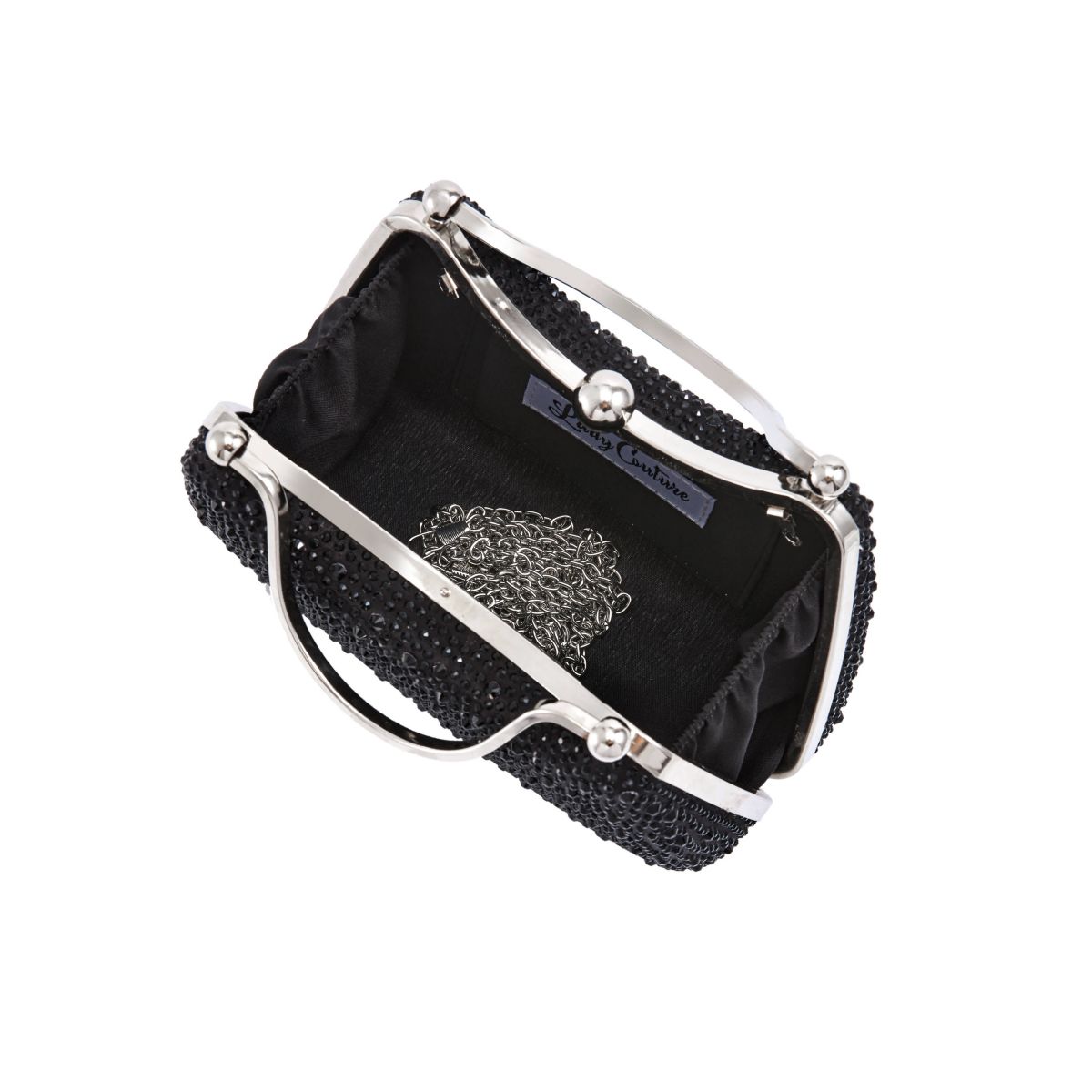Aria, Double Metal Handles Dazzling Evening Bag