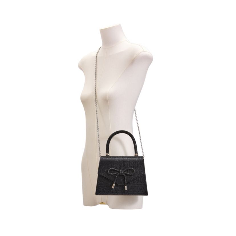 Celina, Rhinestone Covered Bow Detail Evening Clutch Bag