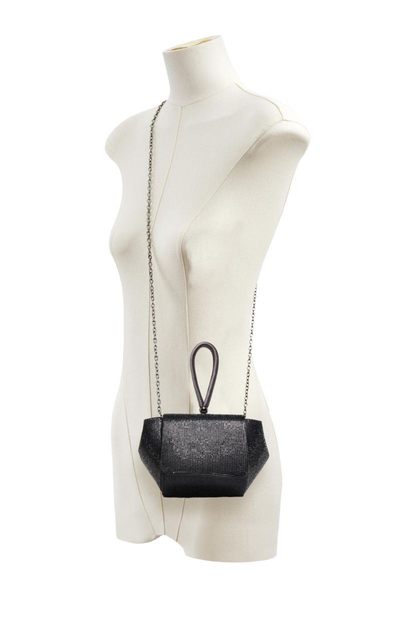 Rene, Architectural Rhinestone Evening Bag