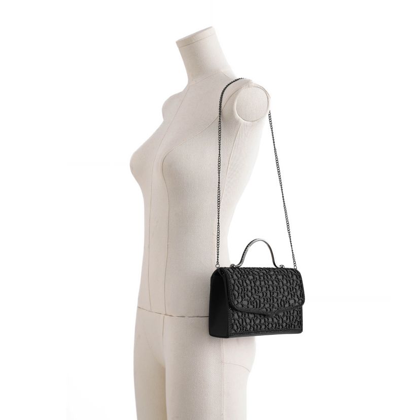 Donna, Elegant Rhinestone Satin Evening Bag