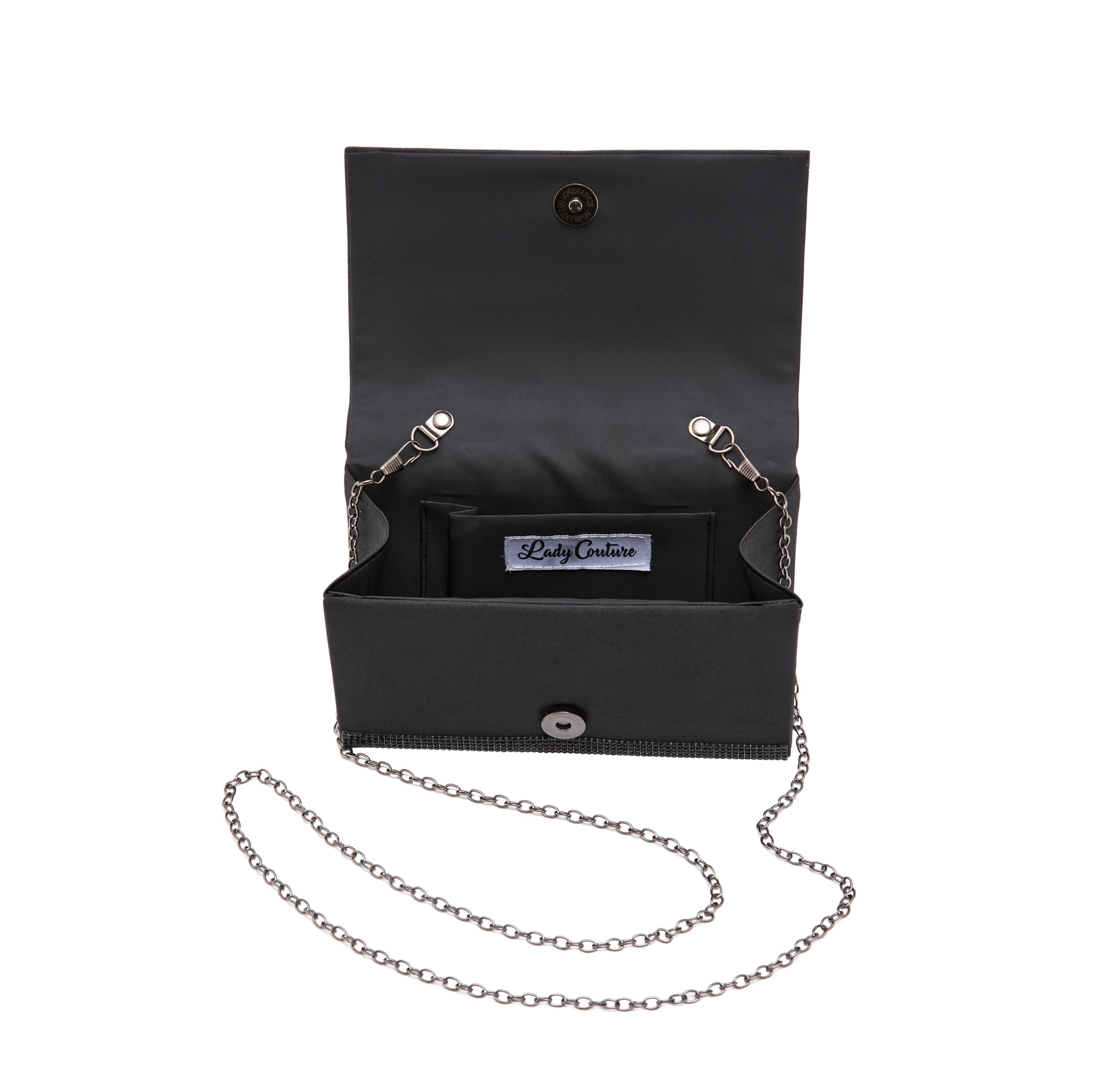 Cindy, Elegant Rhinestone Satin Handbag