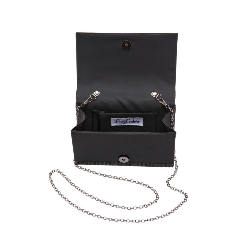Cindy, Elegant Rhinestone Satin Handbag