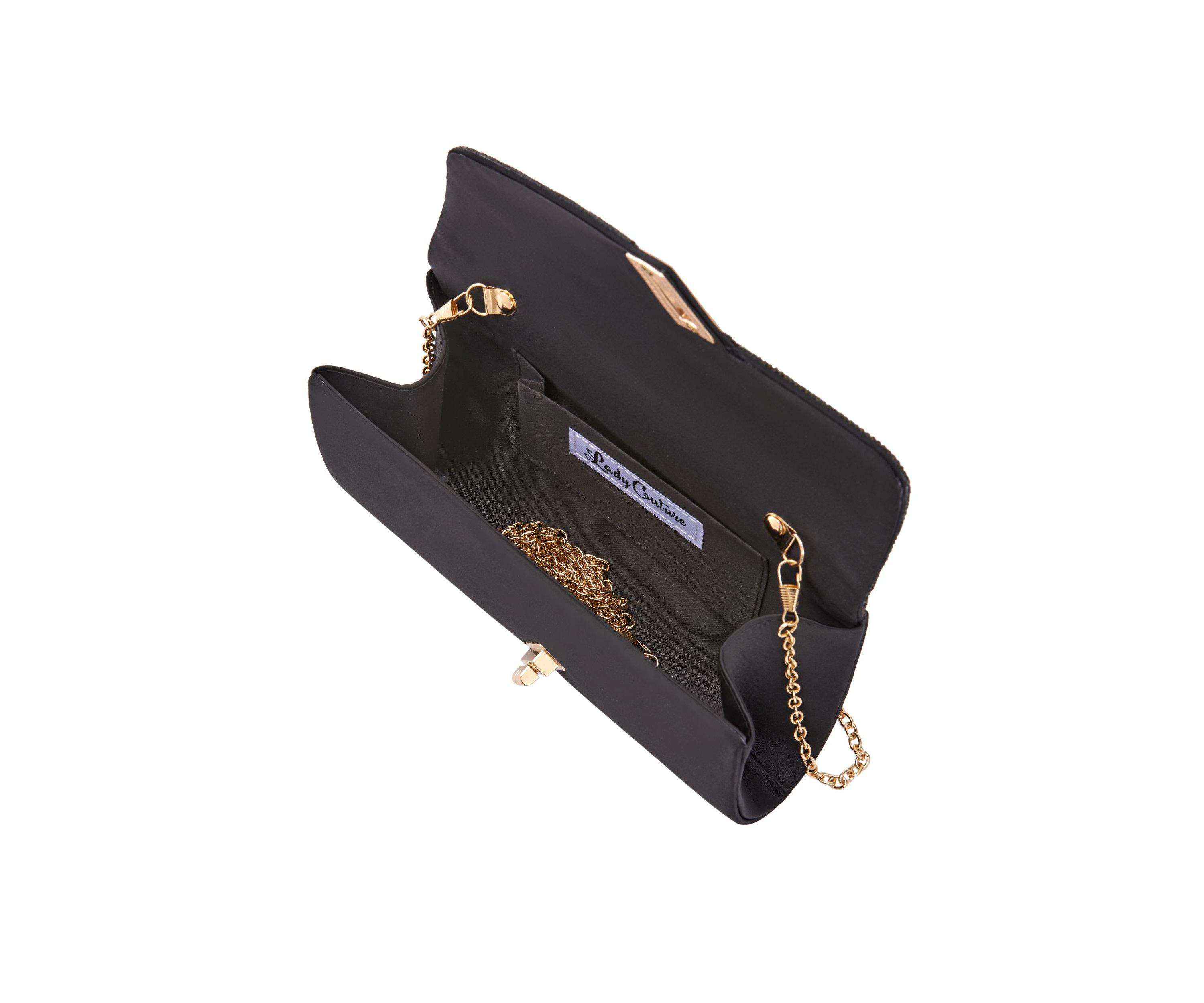 Vanessa, Chic Rhinestone And Satin Envelope Clutch Bag
