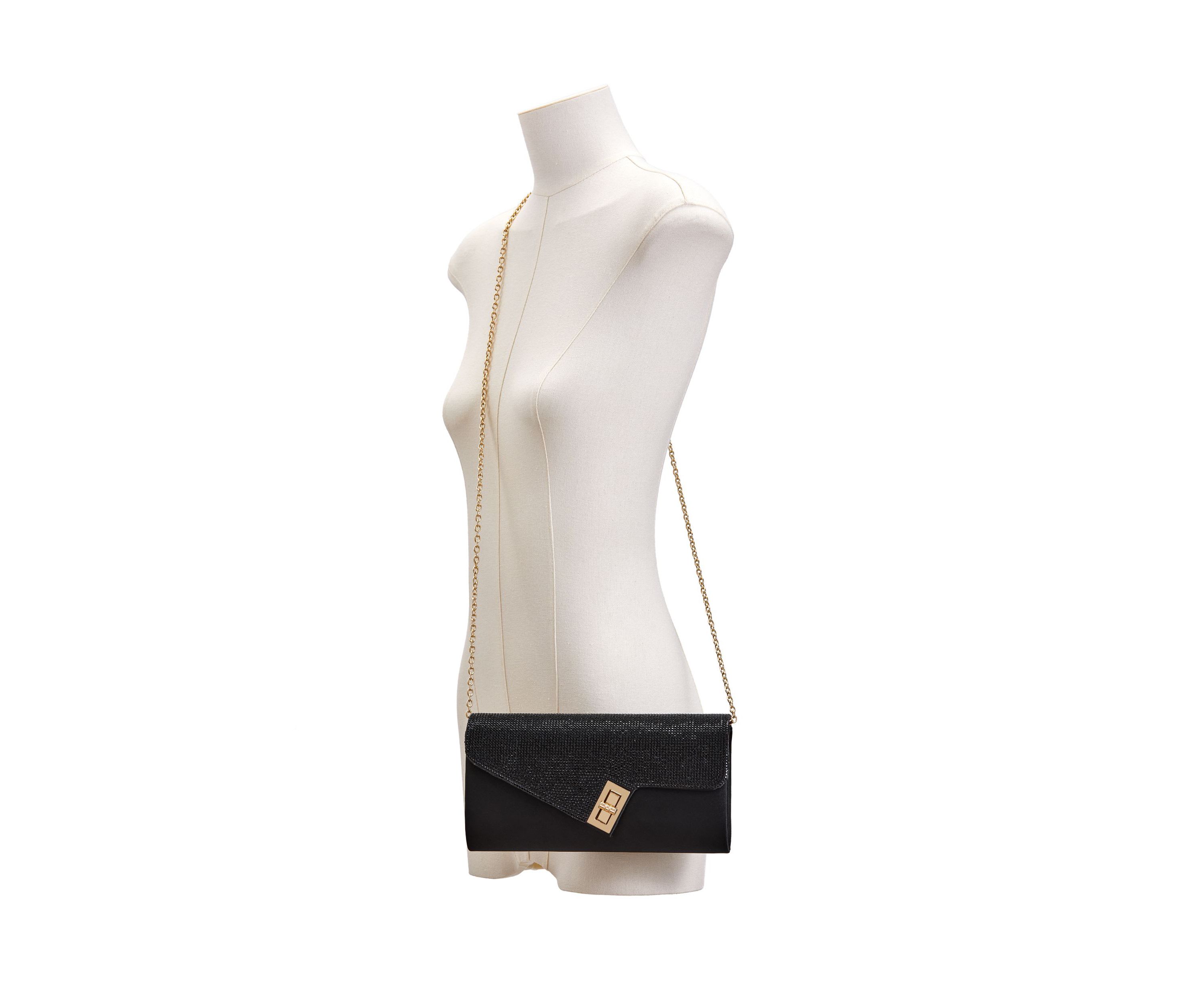Vanessa, Chic Rhinestone And Satin Envelope Clutch Bag