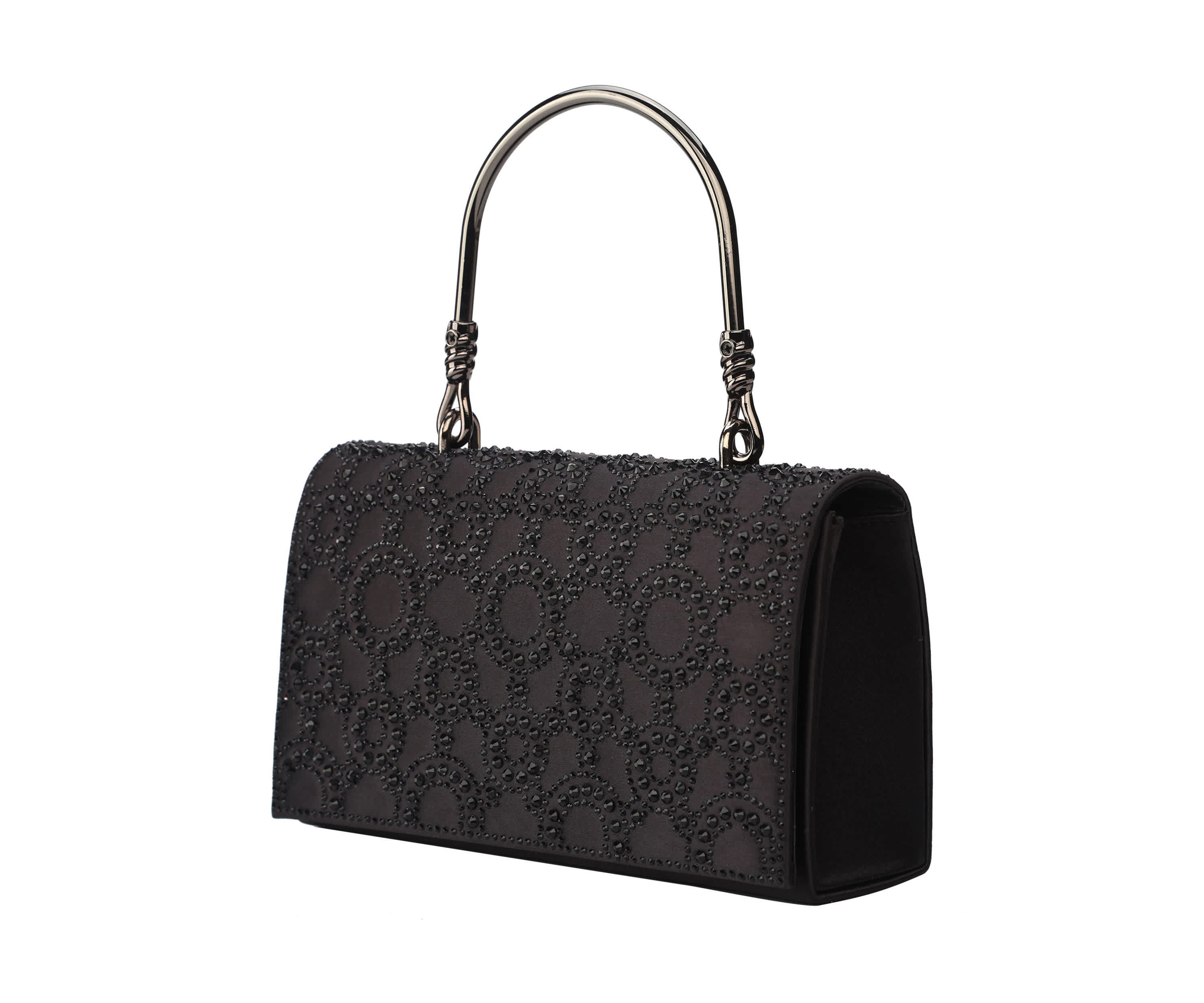 Lucy, Rhinestone Covered Satin Fabric Clutch Bag