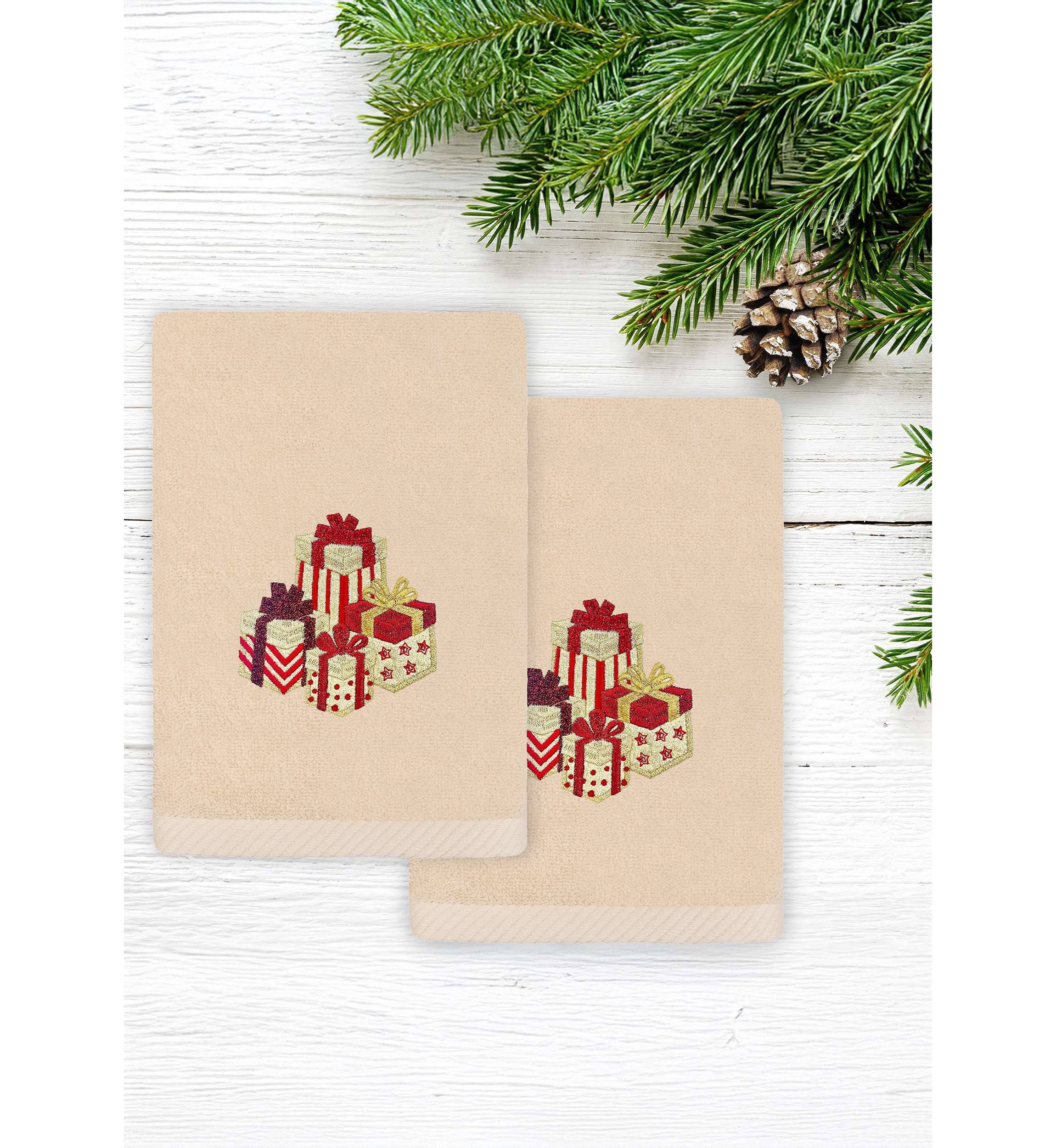Christmas Packages Hand Towels Set of 2