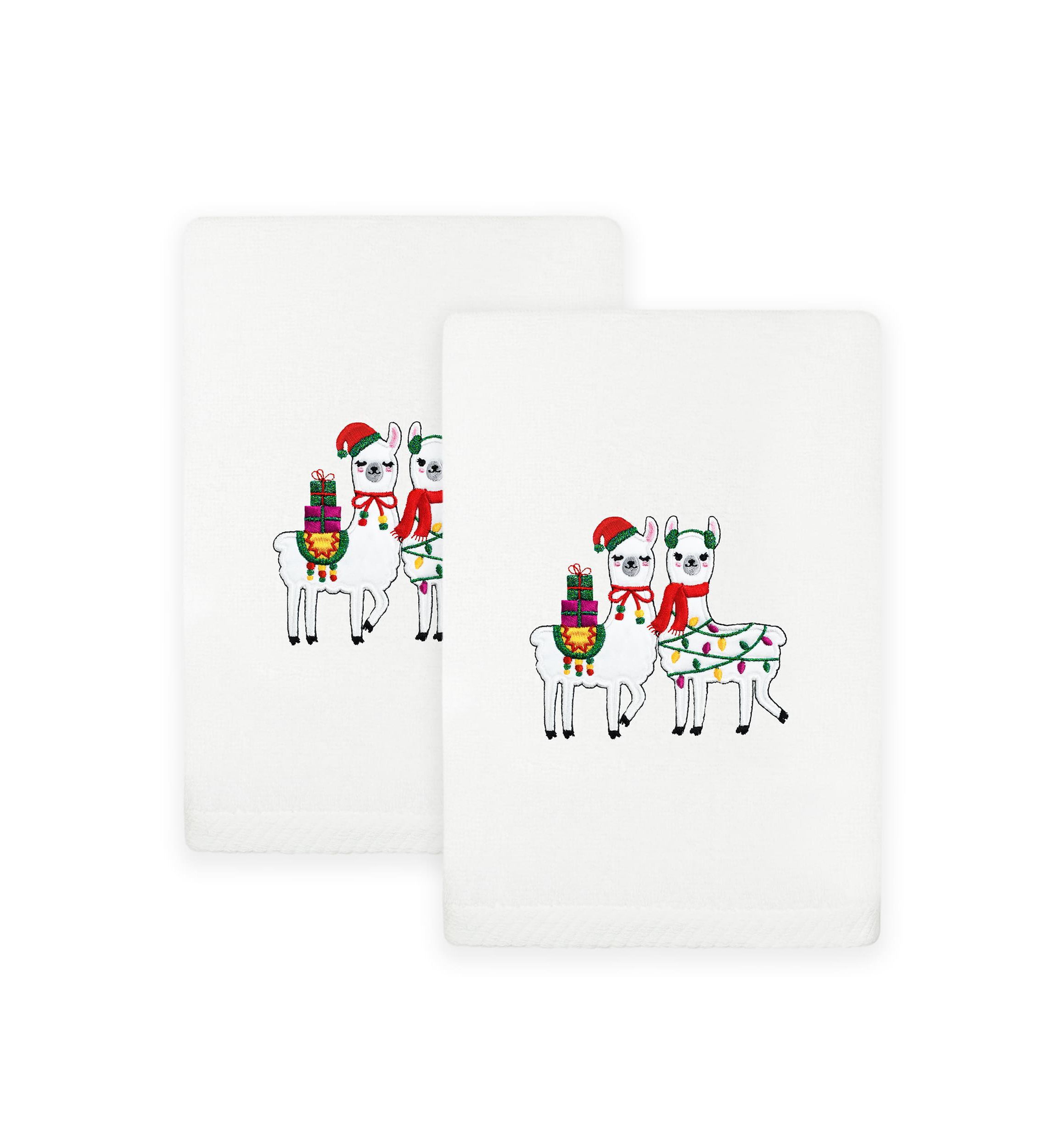 Christmas LLAMAS Hand Towels Set of 2