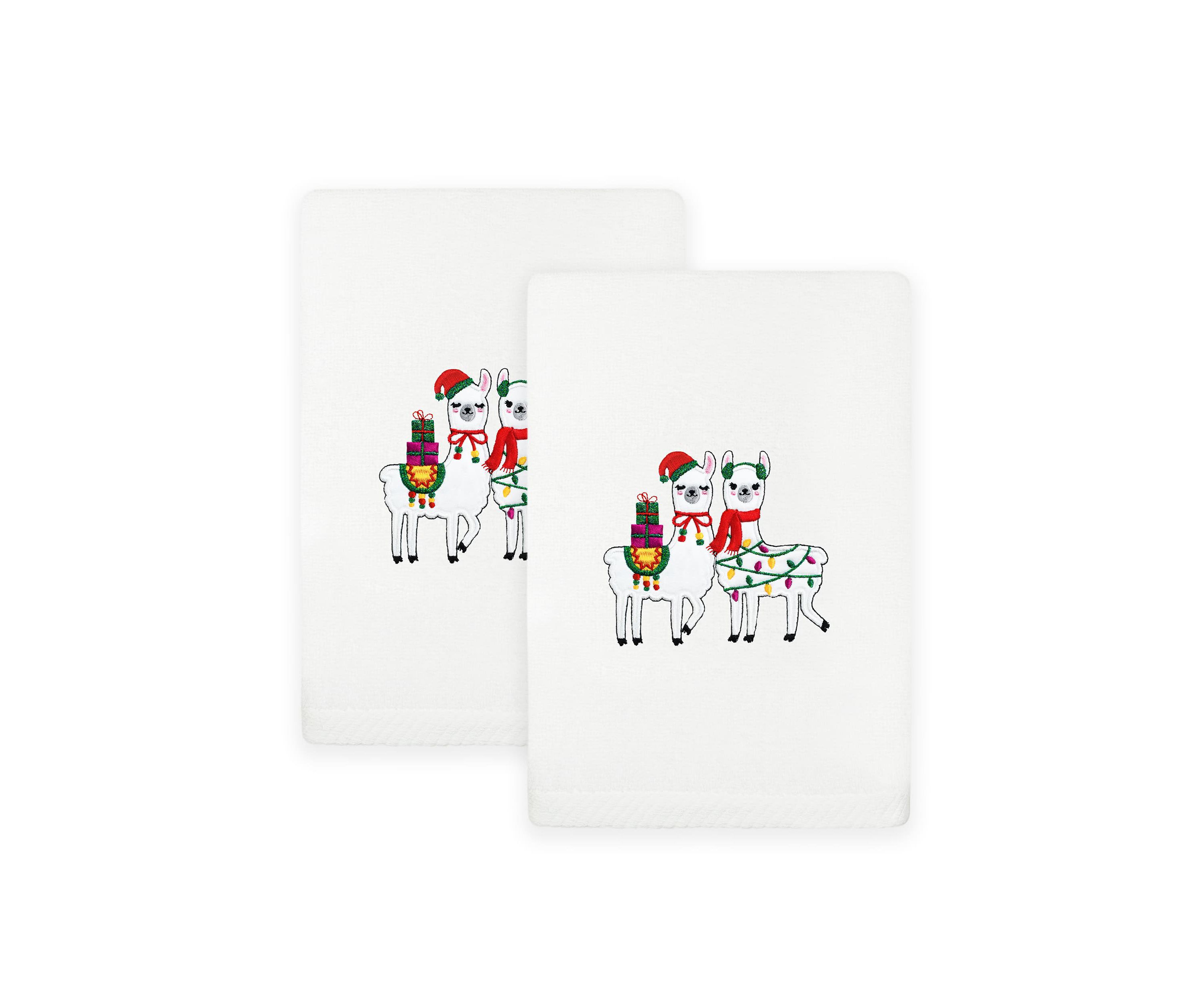Christmas LLAMAS Hand Towels Set of 2