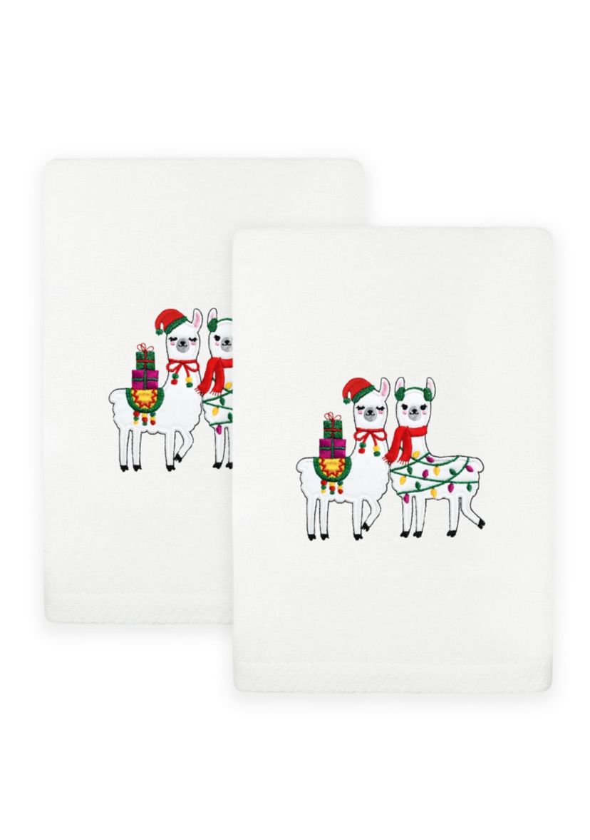 Christmas LLAMAS Hand Towels Set of 2