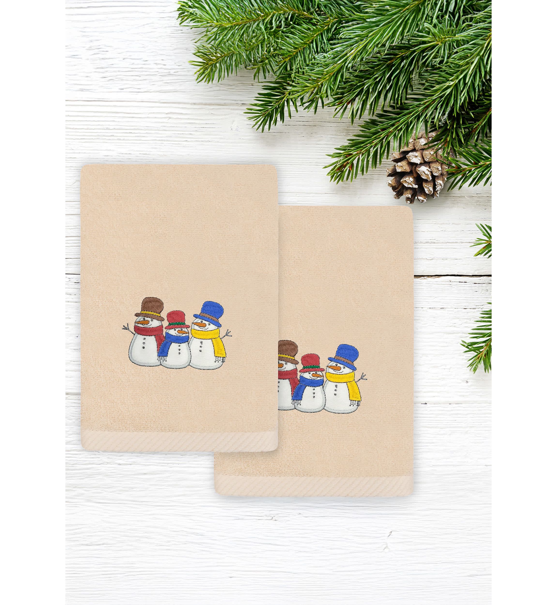 Christmas Snow People Hand Towels Set of 2