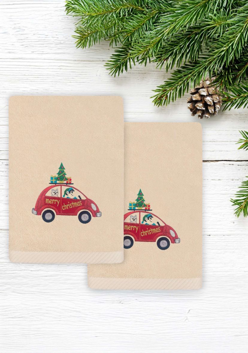 Christmas Car Hand Towels Set of 2