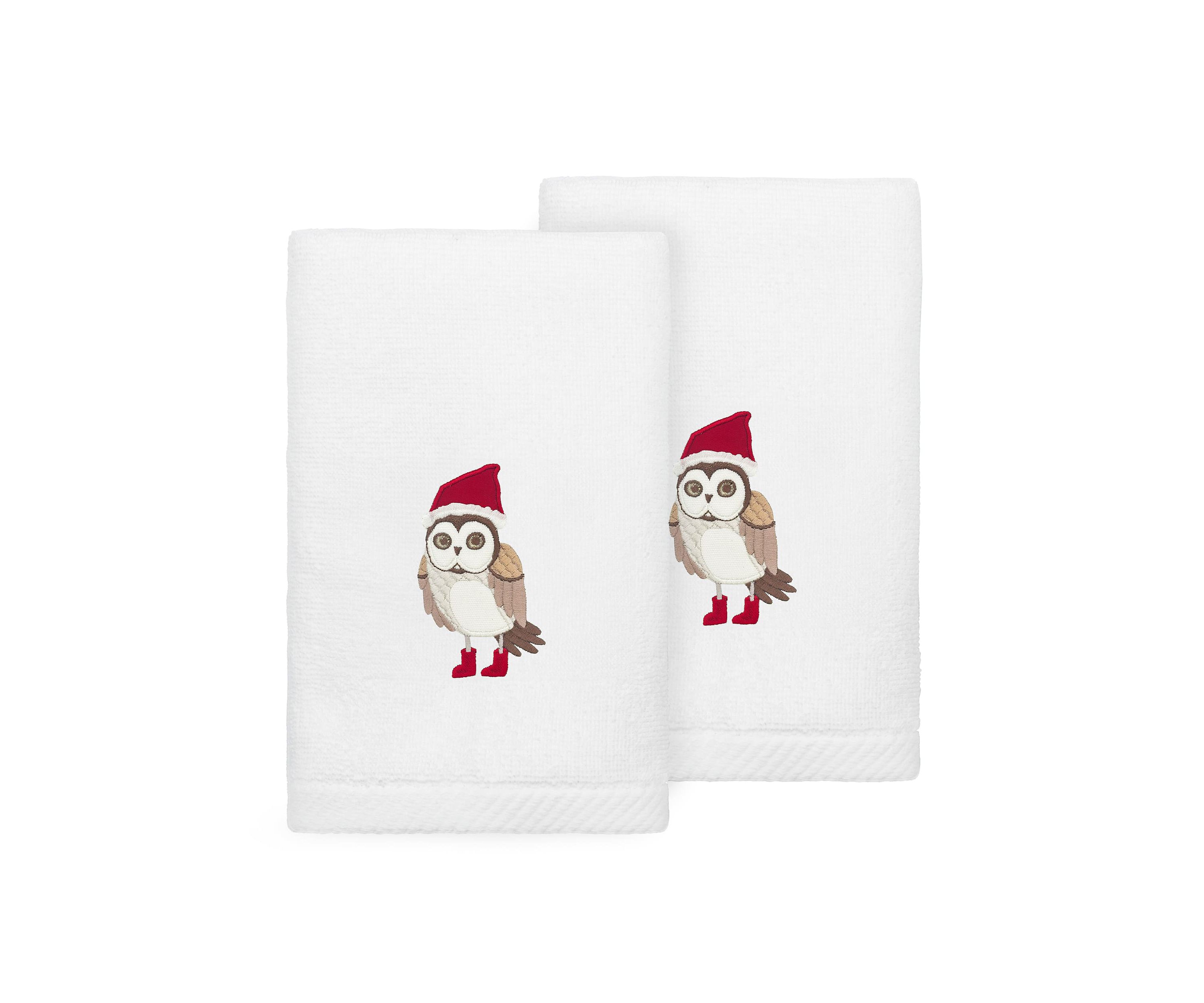 Christmas Baby Owl Hand Towels Set of 2