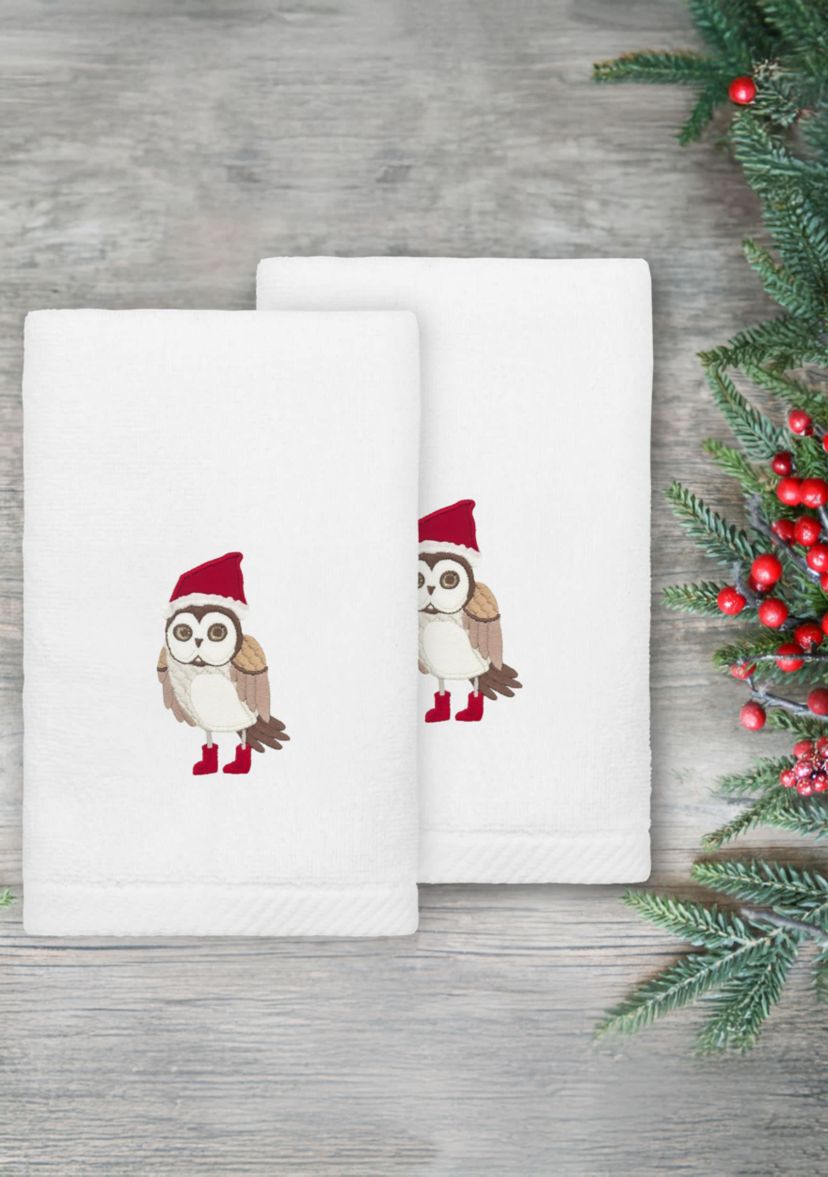 Christmas Baby Owl Hand Towels Set of 2