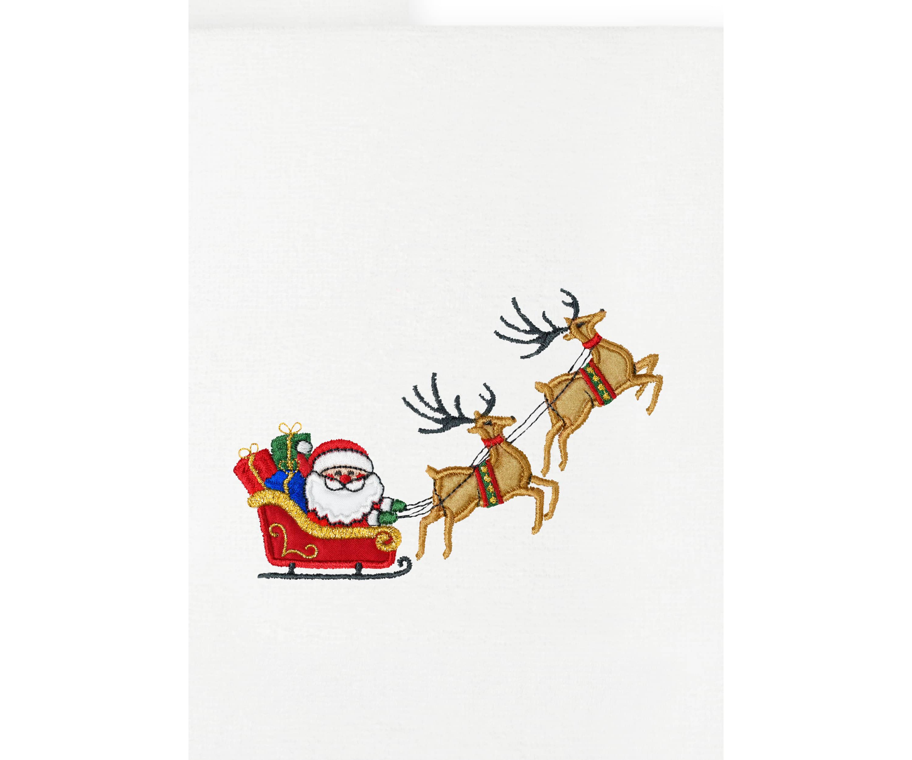 Christmas SANTAS SLED Hand Towels Set of 2