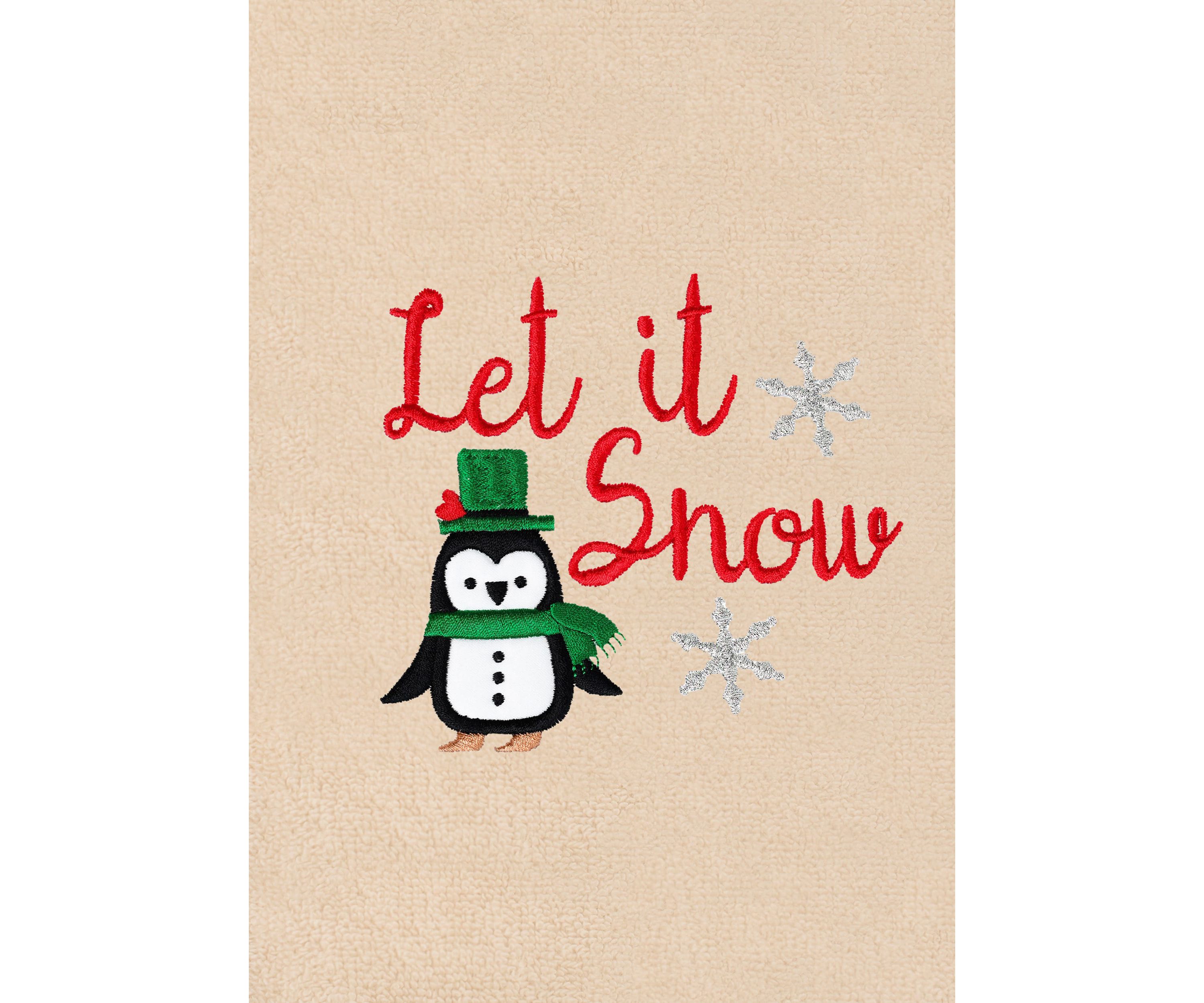 Christmas LET IT SNOW Hand Towels Set of 2