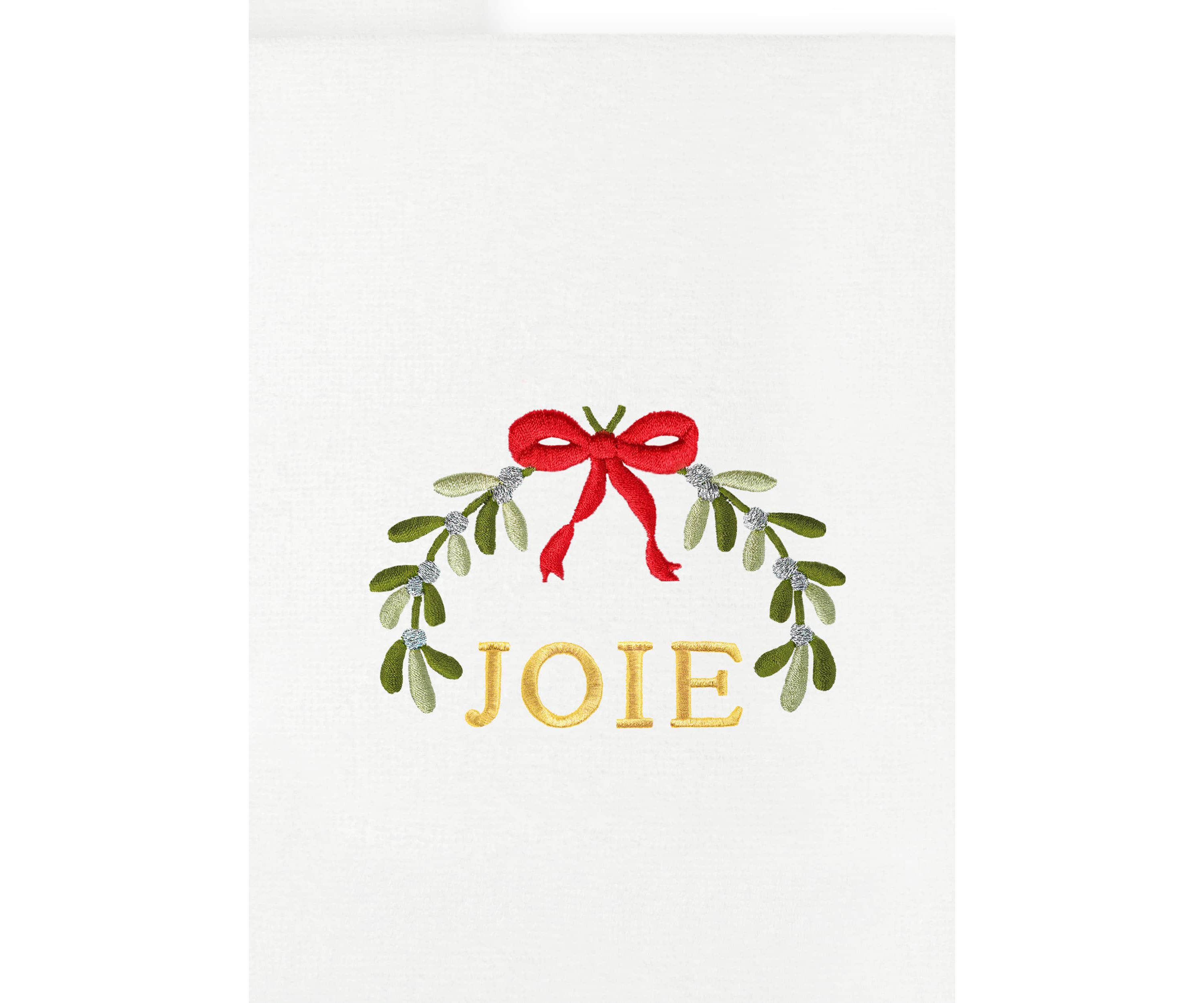 Christmas MISTLETOE PAIX & JOIE Hand Towels Set of 2