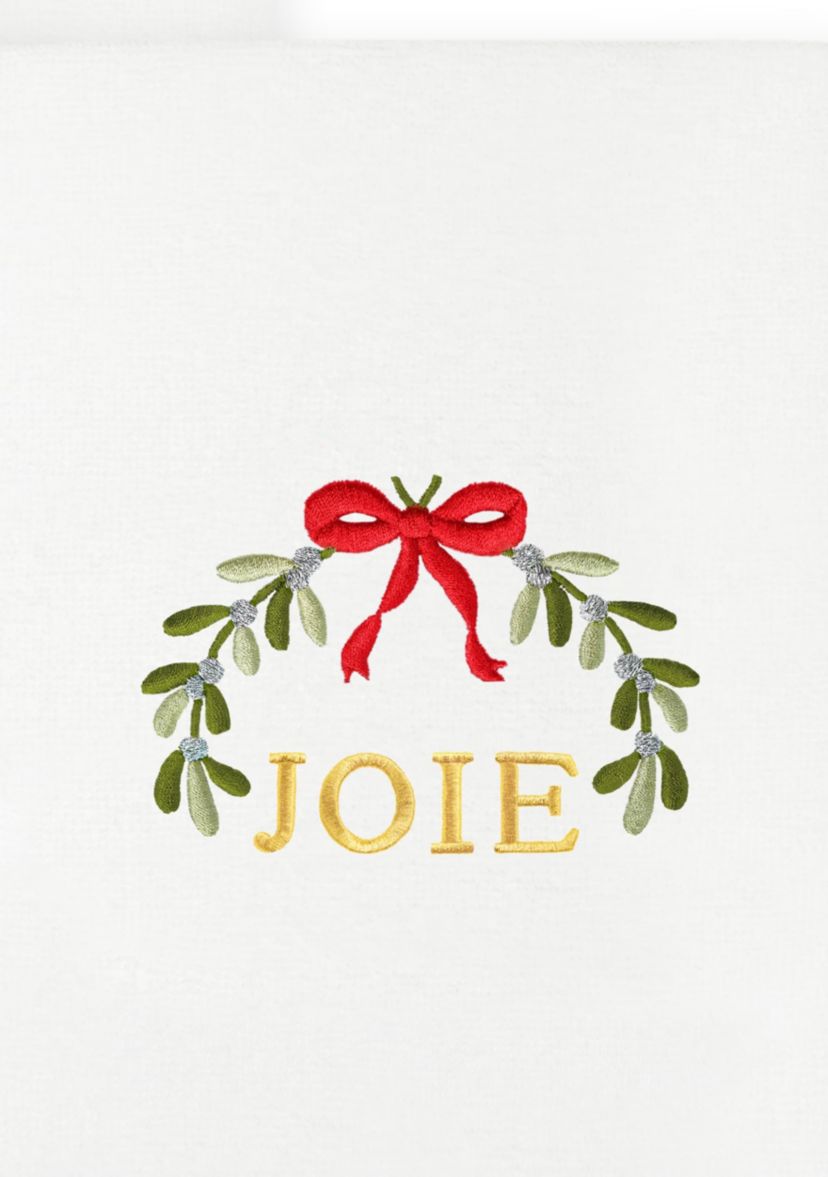 Christmas MISTLETOE PAIX & JOIE Hand Towels Set of 2