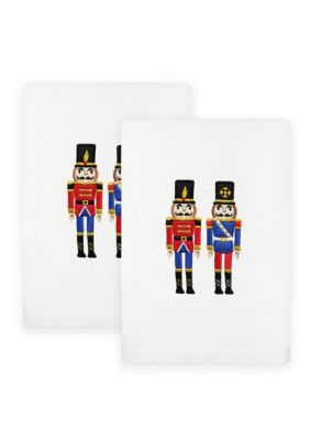 Linum Home Textiles Christmas NUTCRACKERS Hand Towels Set of 2