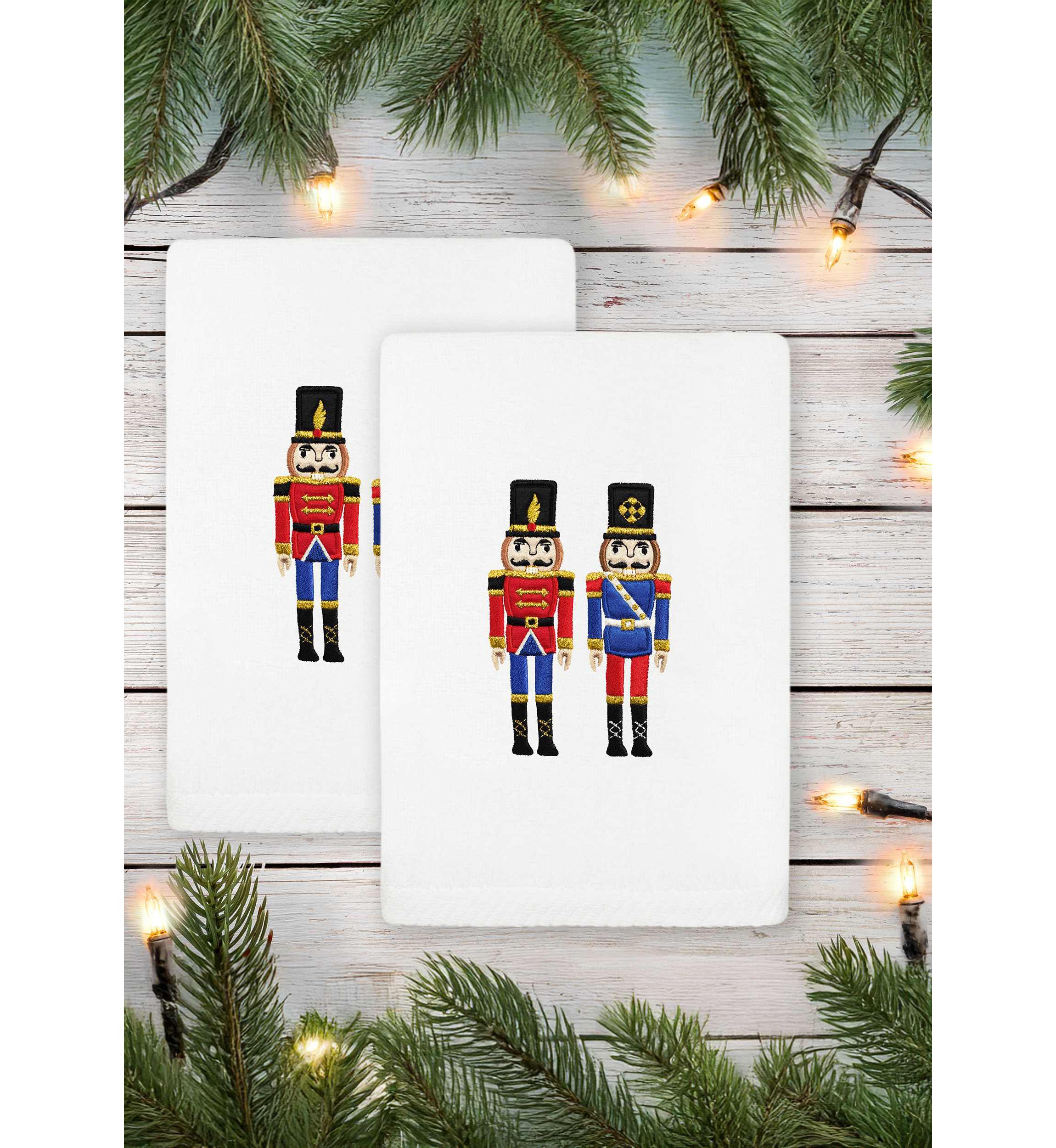 Christmas NUTCRACKERS Hand Towels Set of 2
