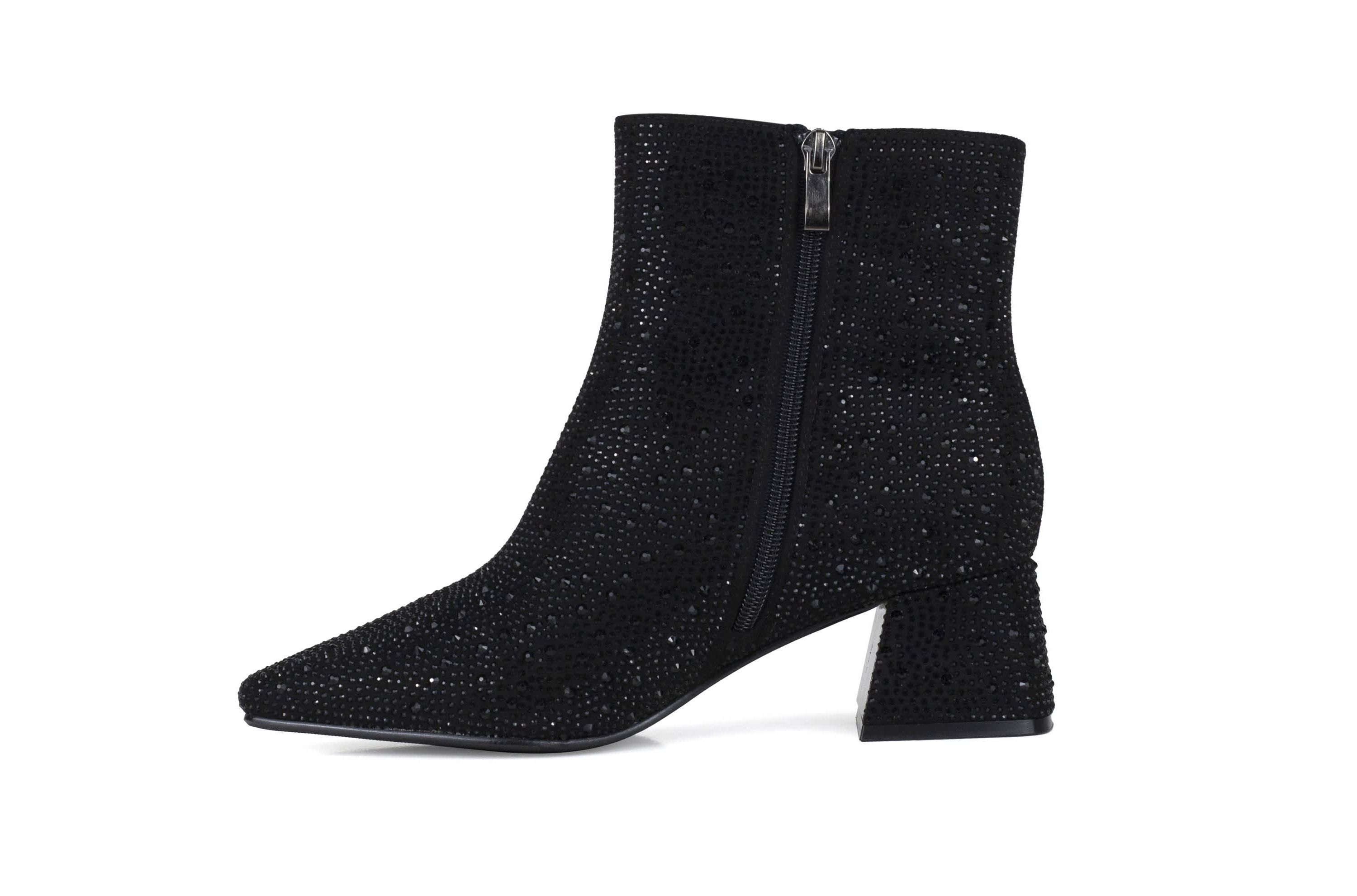 Bravo, Rhinestone Block Heel Bootie