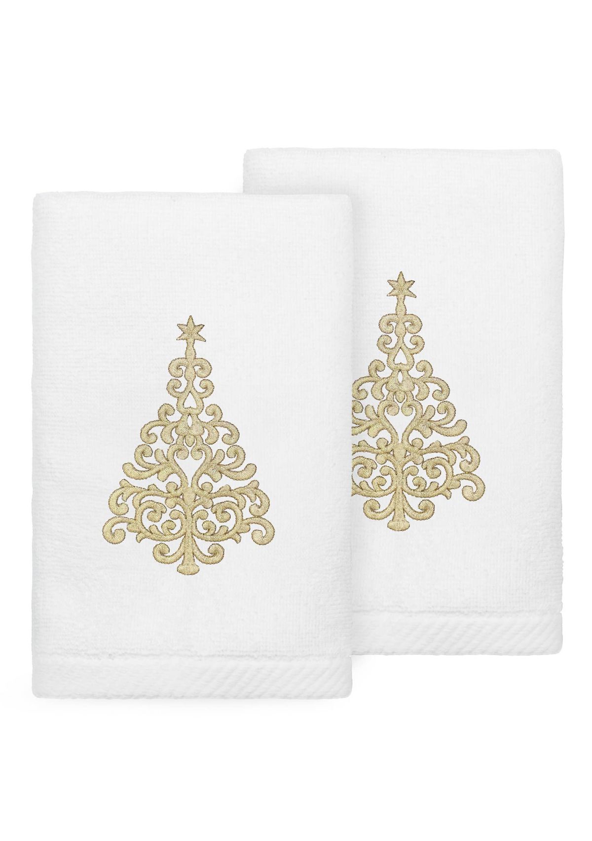 Christmas Gold Tree Hand Towels Set of 2