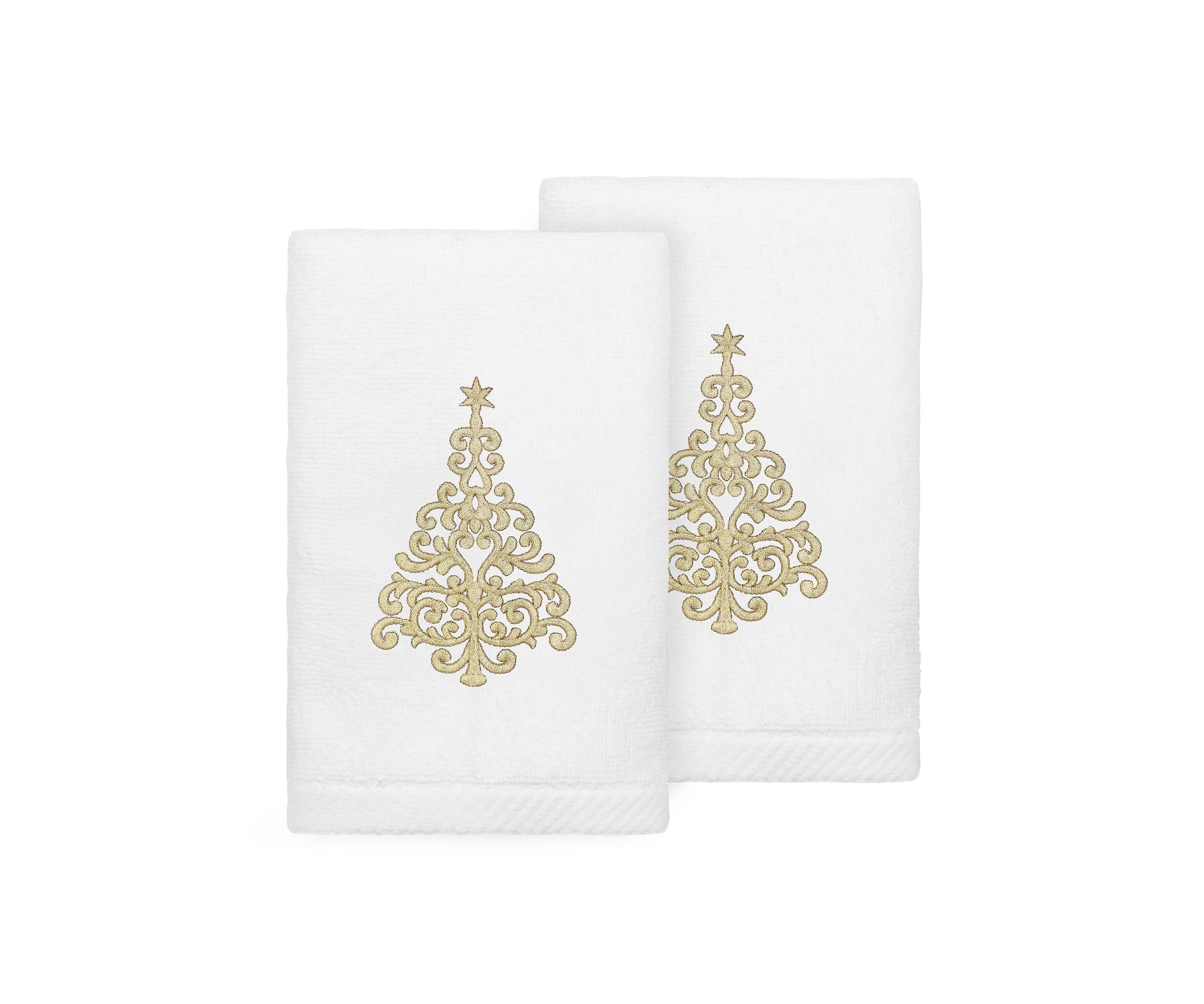 Christmas Gold Tree Hand Towels Set of 2