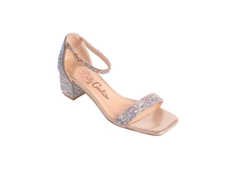 Dazzle, Block Low-Heel Rhinestone Sandal