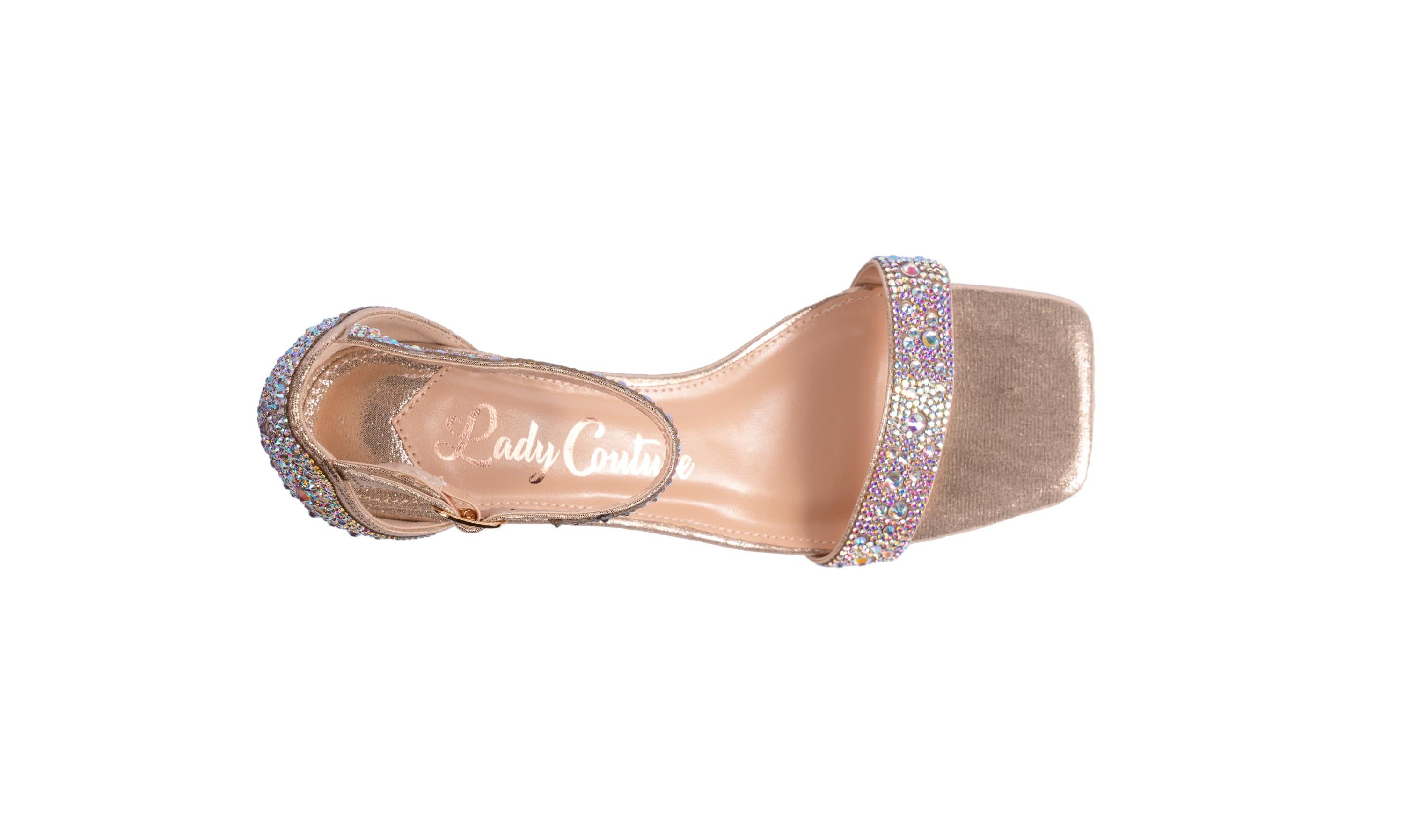 Dazzle, Block Low-Heel Rhinestone Sandal