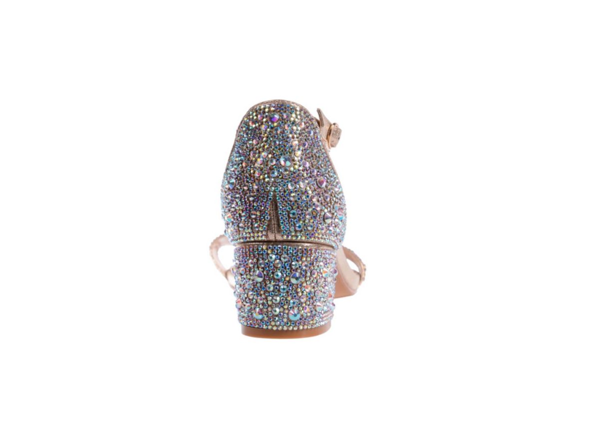Dazzle, Block Low-Heel Rhinestone Sandal