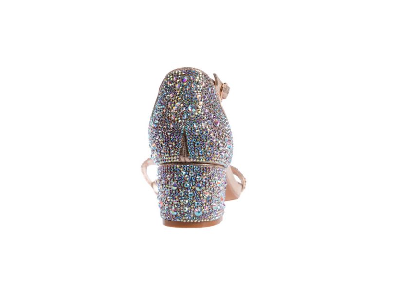 Dazzle, Block Low-Heel Rhinestone Sandal