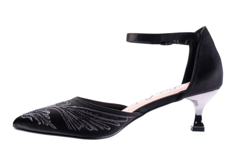 Kate, Instep Strap Embroidered Pump