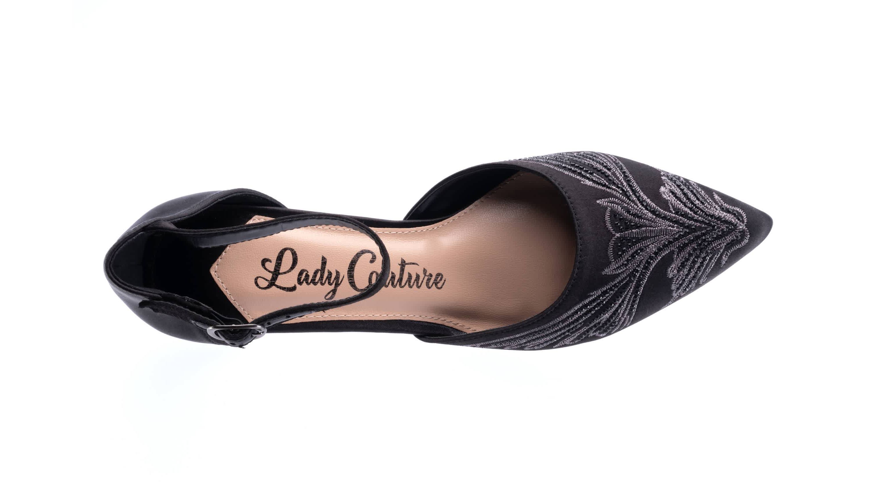 Kate, Instep Strap Embroidered Pump