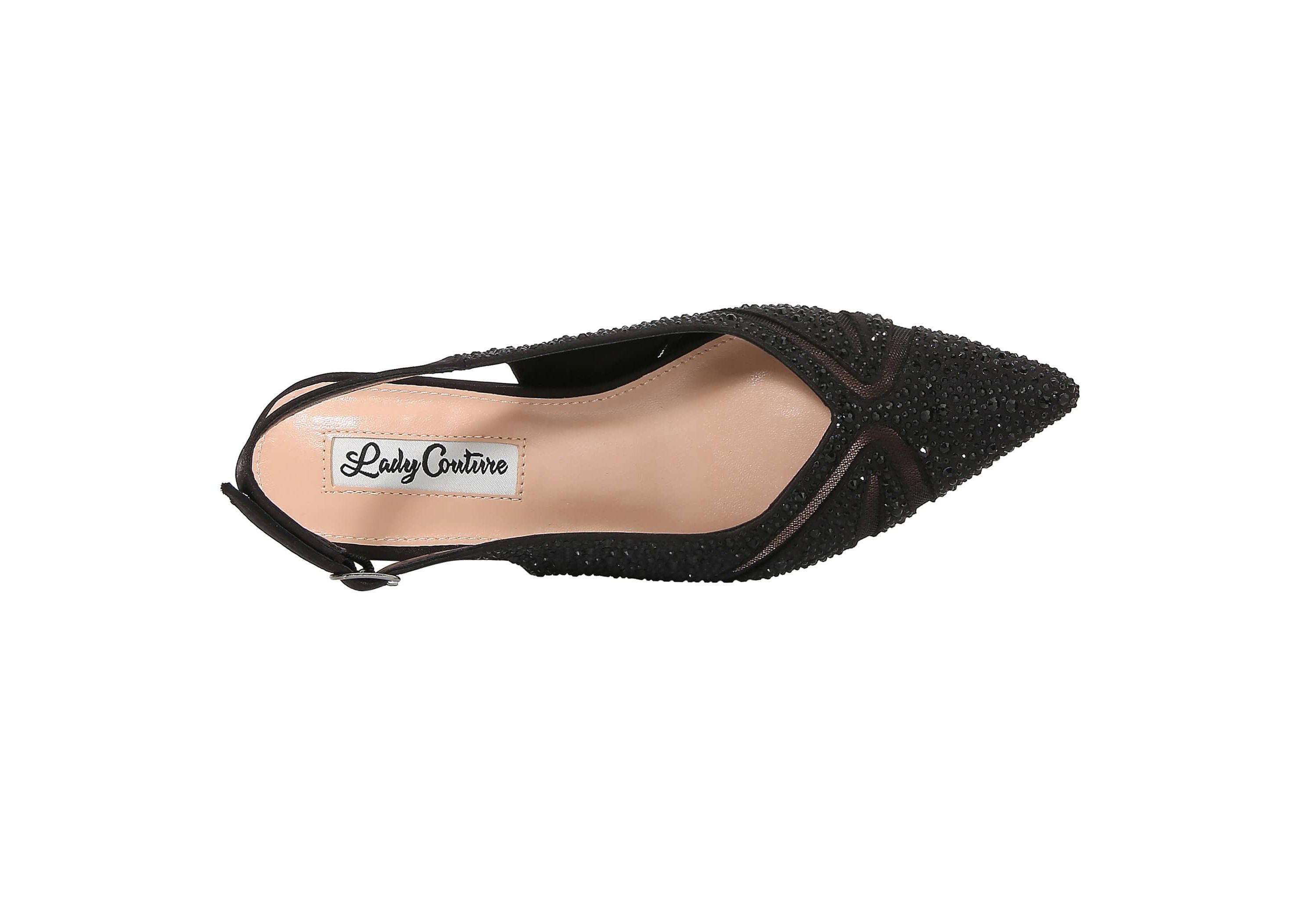 Daniela, Mesh Rhinestone Slingback Wedge Heel